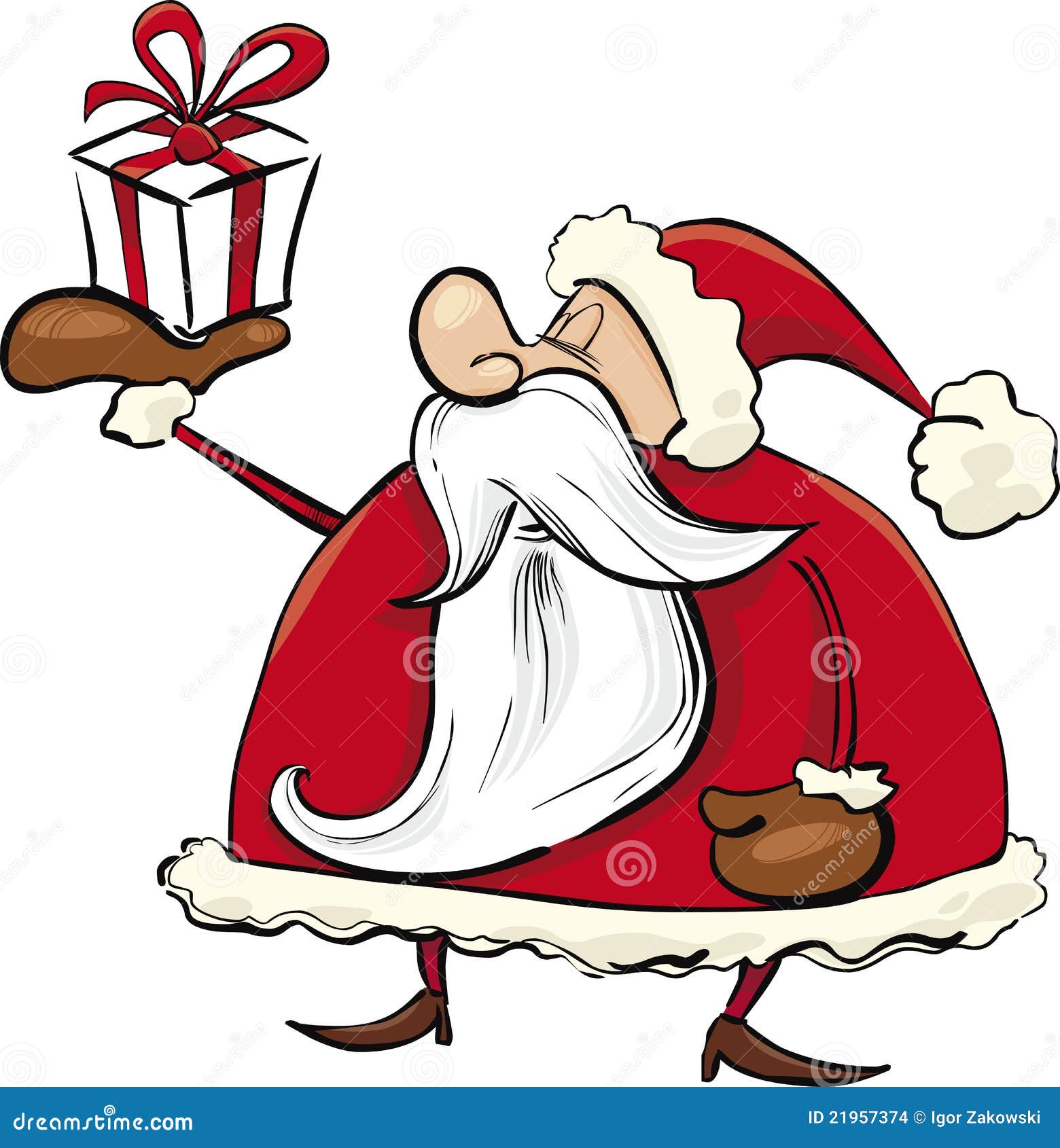 Weihnachtsmann Mit Geschenk Vektor Abbildung - Illustration von