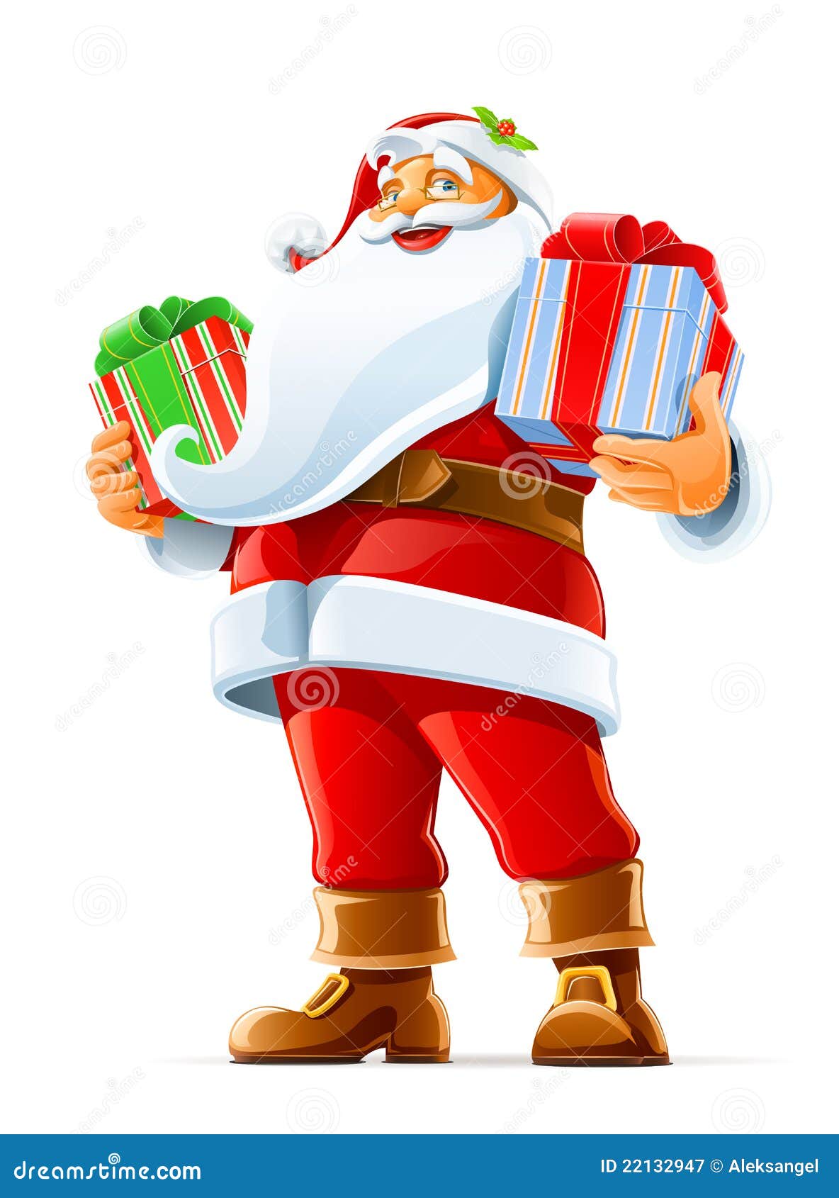 Weihnachtsmann Mit Geschenk Vektor Abbildung - Illustration von kasten