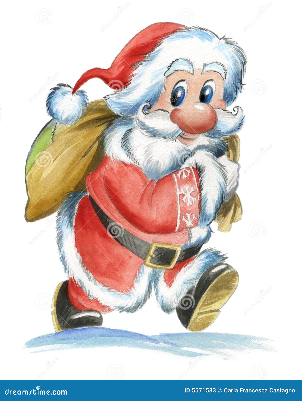 Weihnachtsmann mit Sack vektor abbildung. Illustration von abbildung