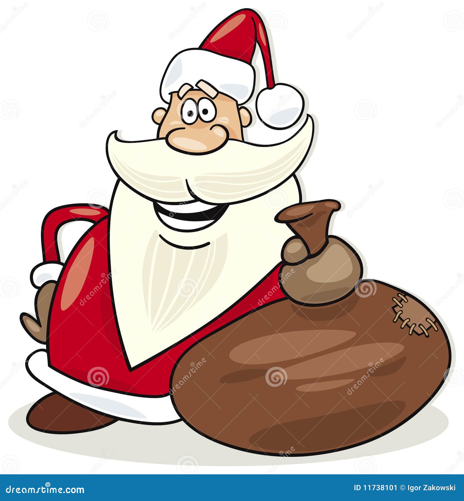 weihnachtsmann mit sack geschenken vektor abbildung
