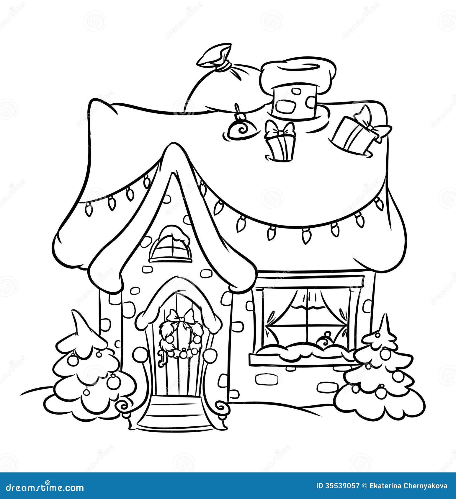 weihnachtsschneehaus stock abbildung illustration von
