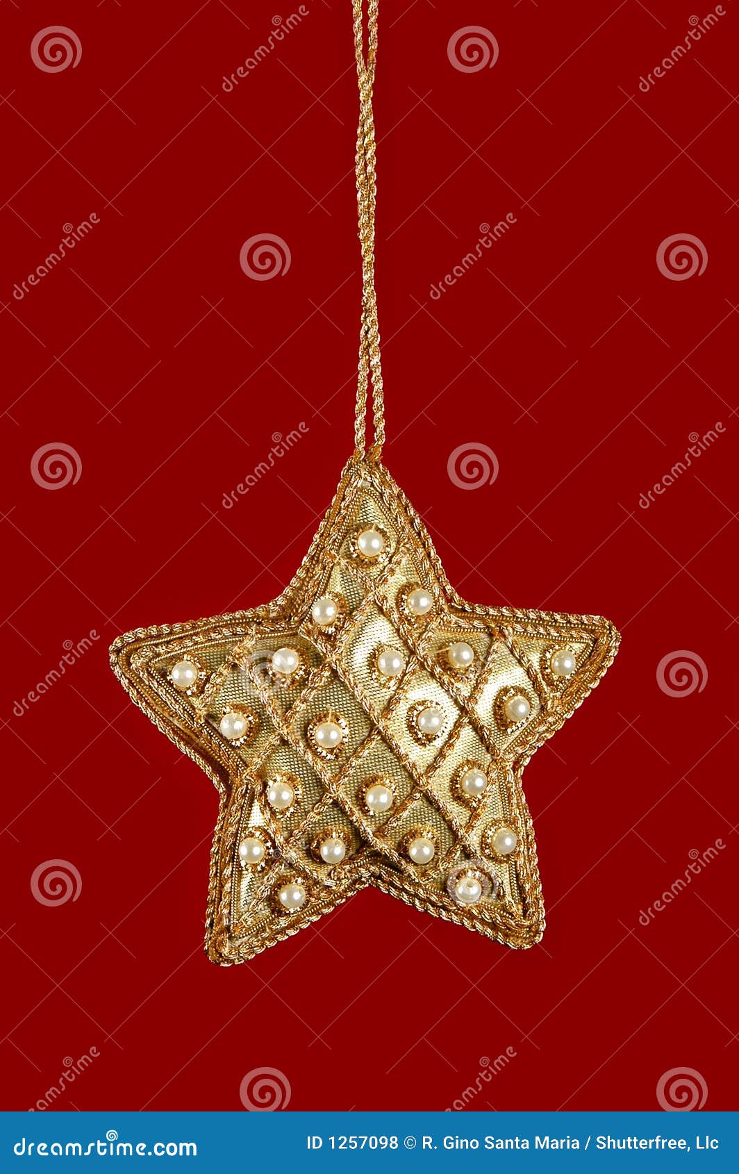 Weihnachtsstern Mit Perlen Und Gold Stockfoto Bild Von