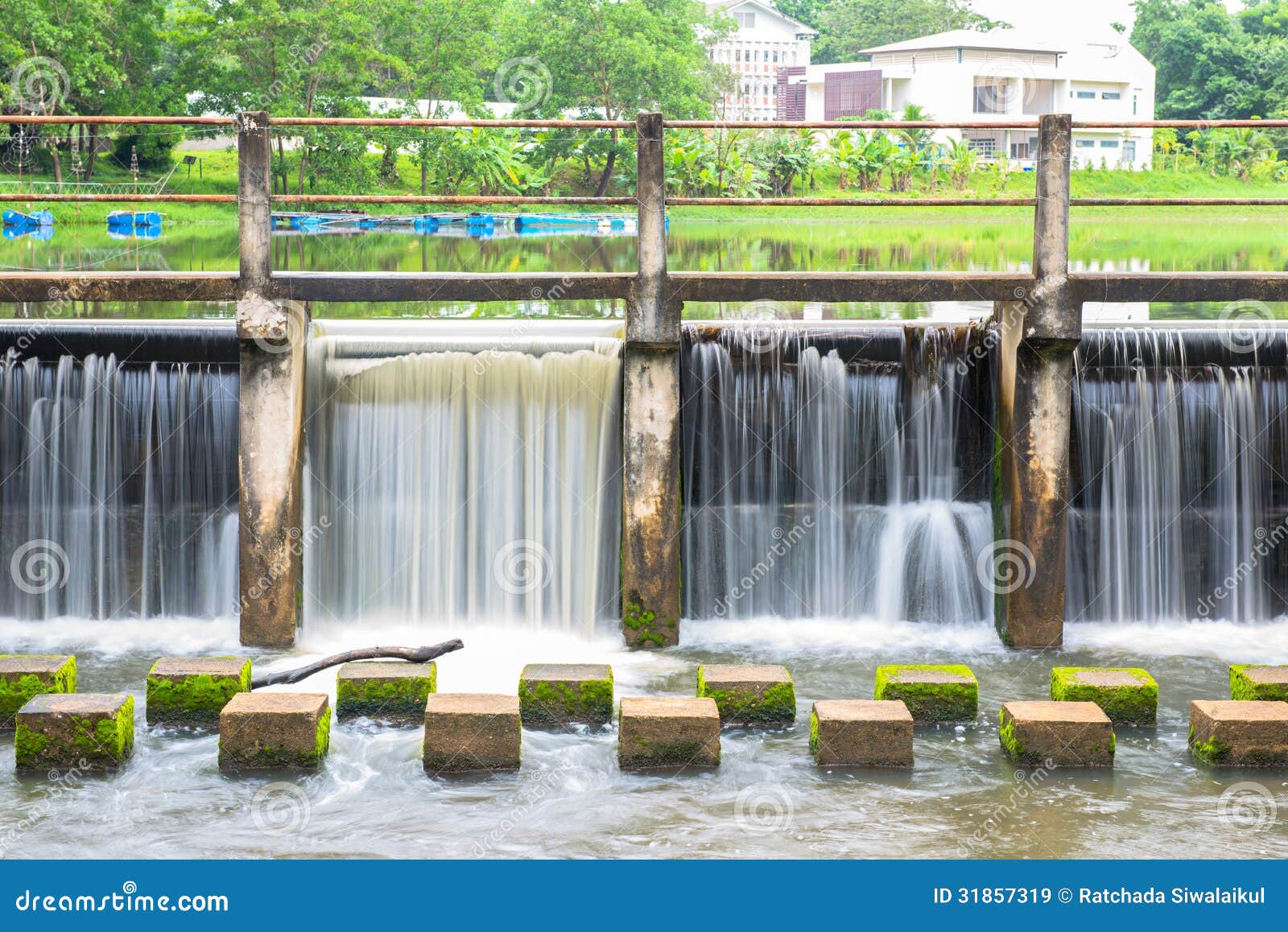 Weir stock image. Image of weir, current, brick, comsume 31857319