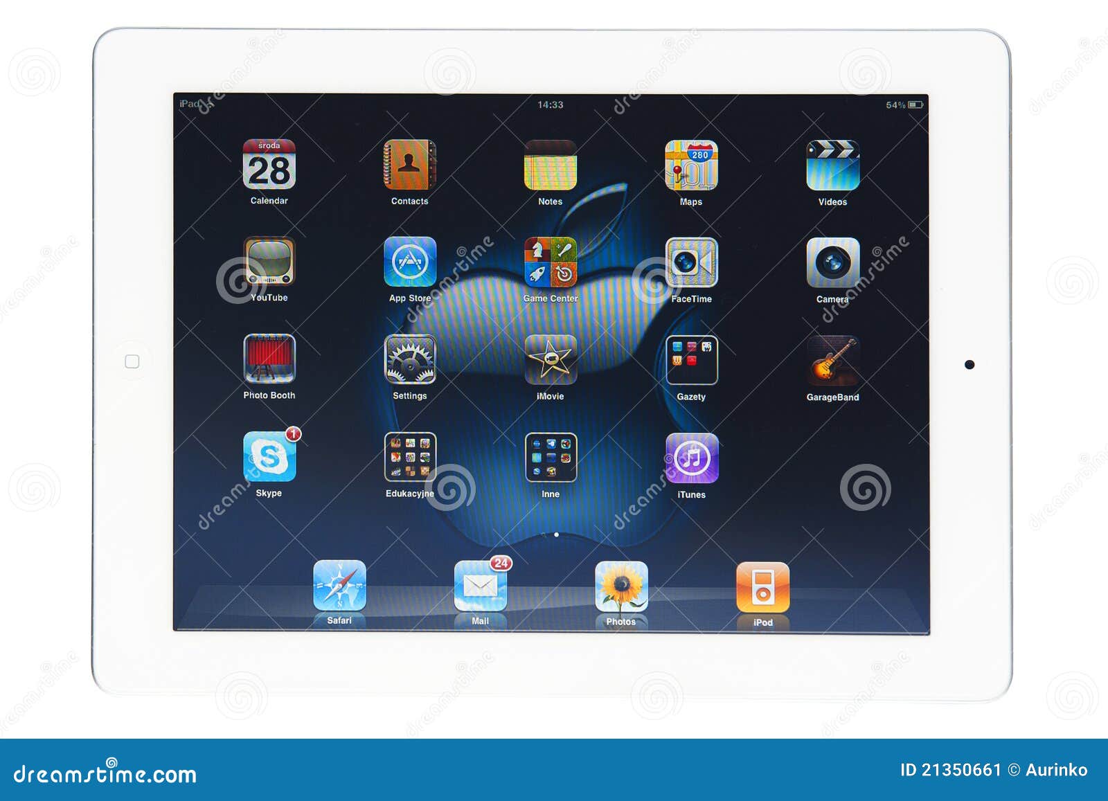 Weiße Tablette. Apple iPad 2 getrennt auf weißem Studioschuß