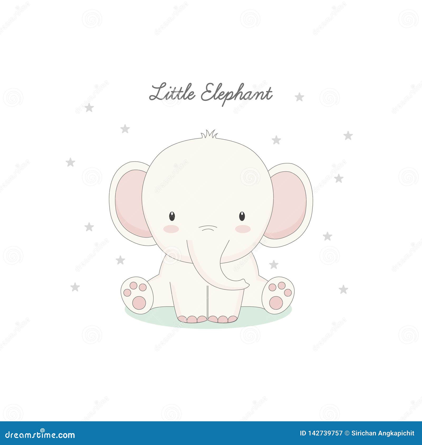 Download Vector Illustration Of A Cute Baby Elephant. Ilustracja ...