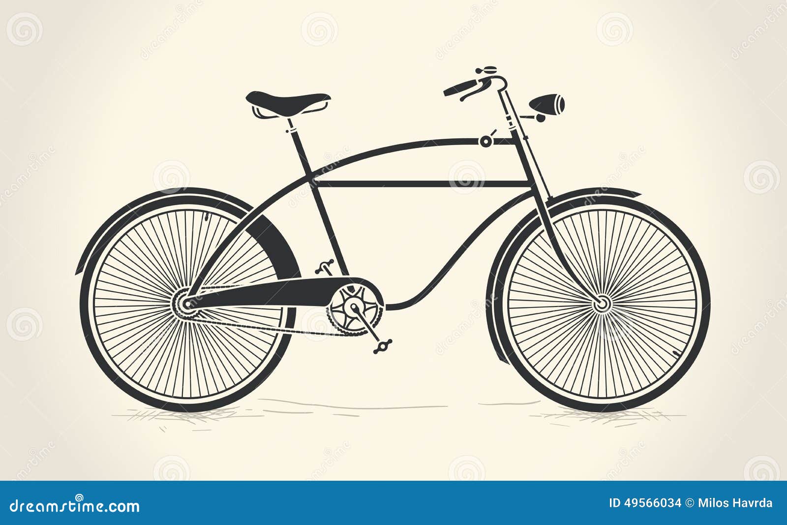 Wektorowa ilustracja rocznika bicykl nad białym tłem