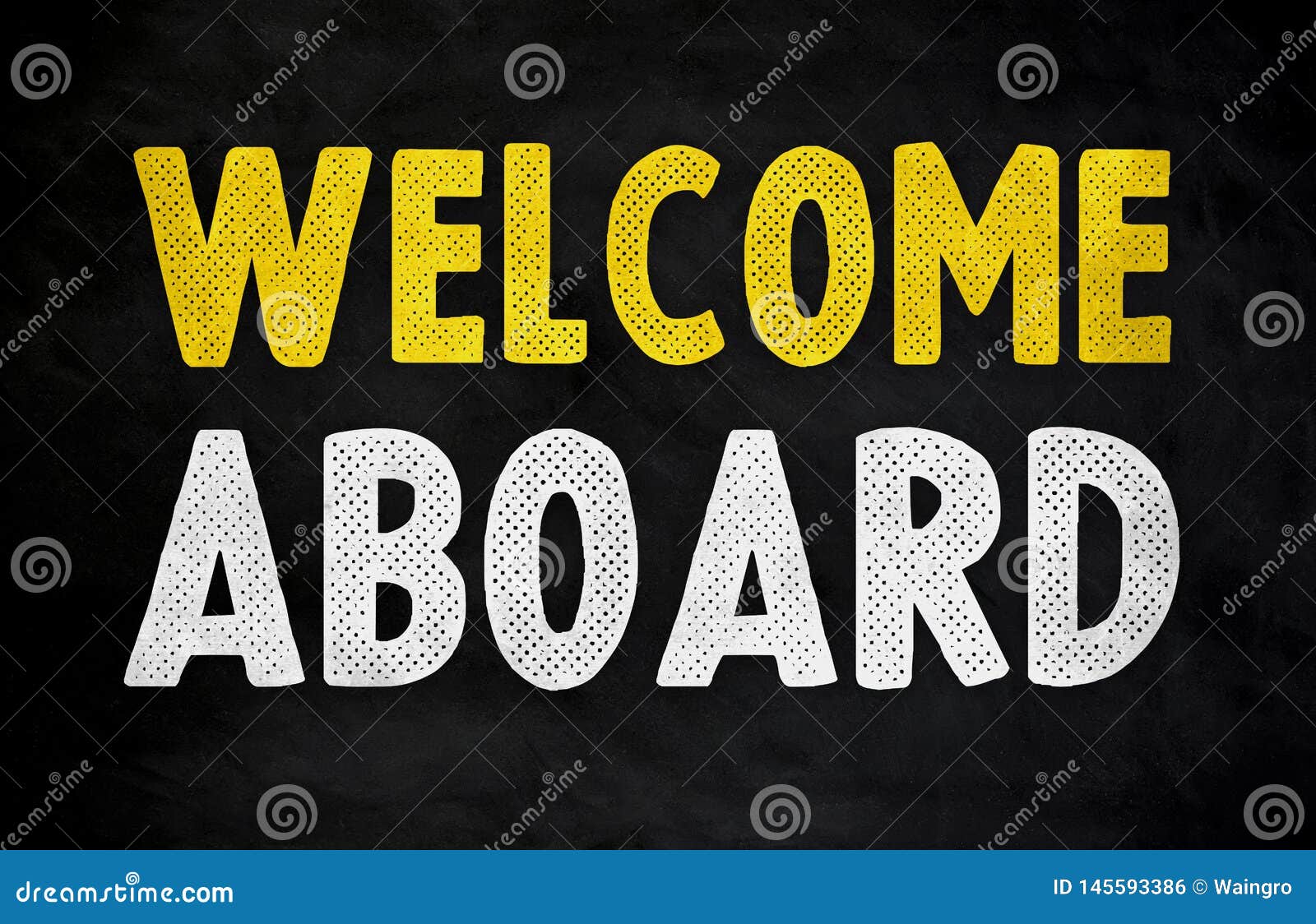 welcome aboard - chalkboard message