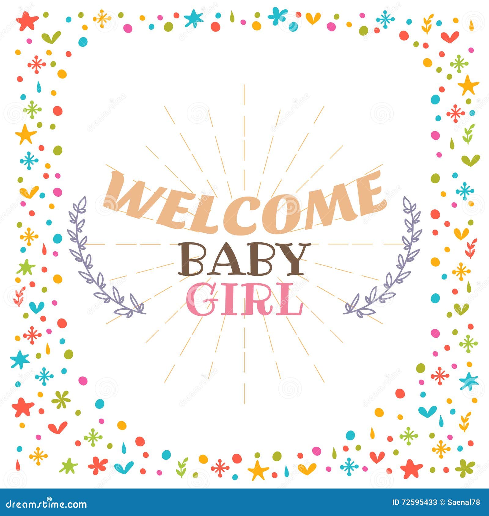 welcome baby girl shower card cute postcard arrival card stock baby postcard