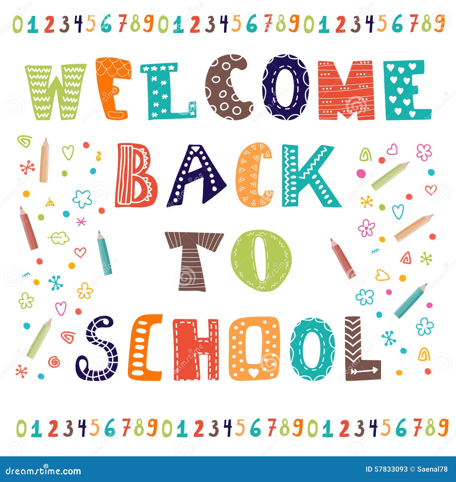 Welcome Back To School Greeting Card Back To School Design Stock Vector Illustration Of Color Alphabet 57833093