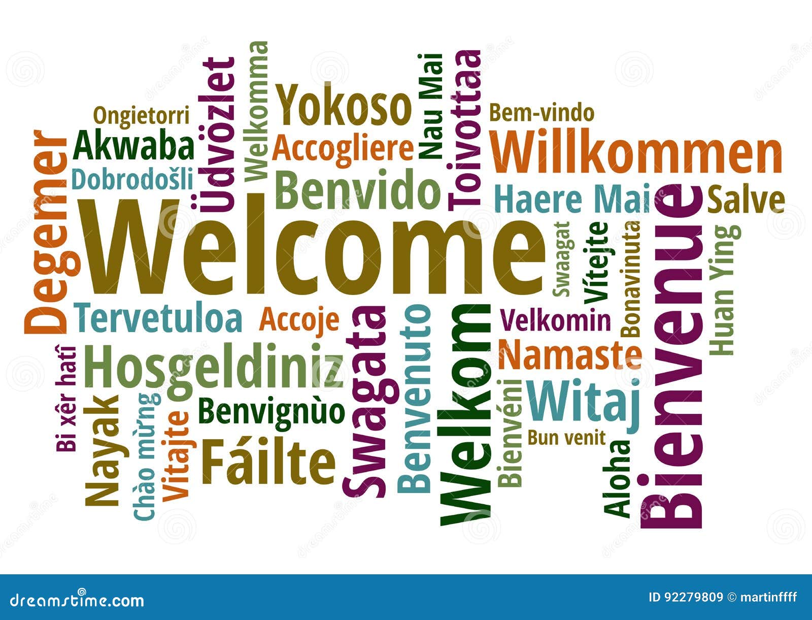 welcome in different languages wordcloud 