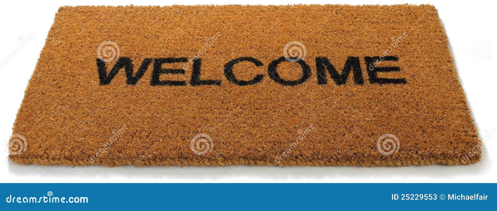 welcome front door mat isolated white 25229553