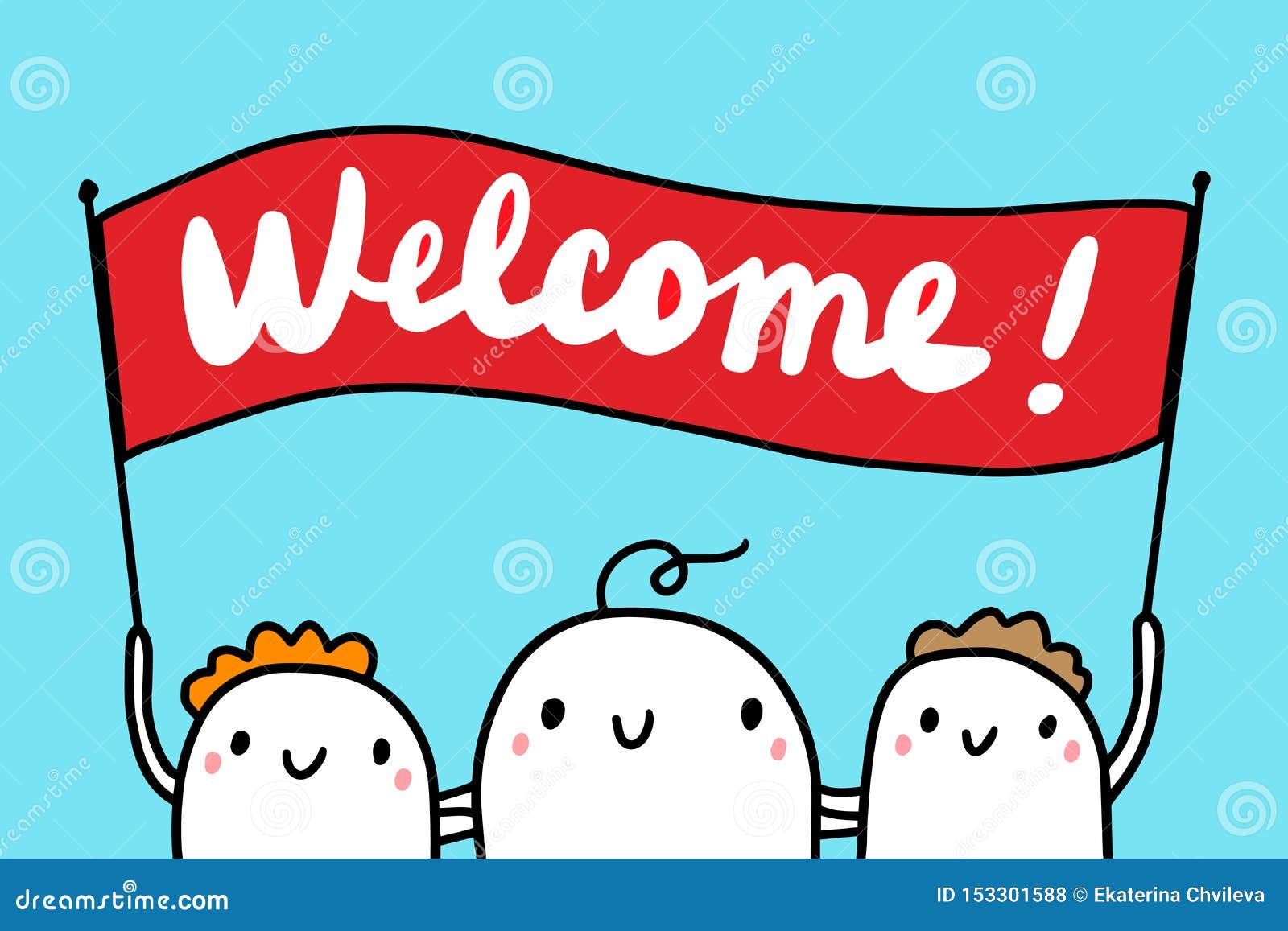 Welcome Hand Drawn Illustration in Cartoon Style. Group of Businessmen Holding Sign Stock Illustration - Illustration of cheer, graphic: 153301588 Welcome Hand Drawn Illustration in Cartoon Style. Group of Businessmen Holding Sign Stock Illustration - Illustration of cheer, graphic: 153301588