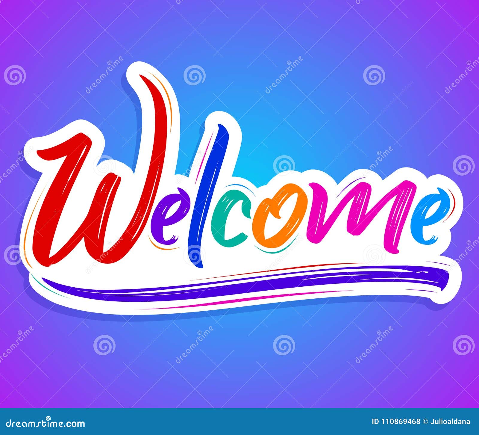 Bienvenido, Welcome Spanish Text Hand Lettering Vector Illustration. Stock  Vector - Illustration of inscription, card: 191660450