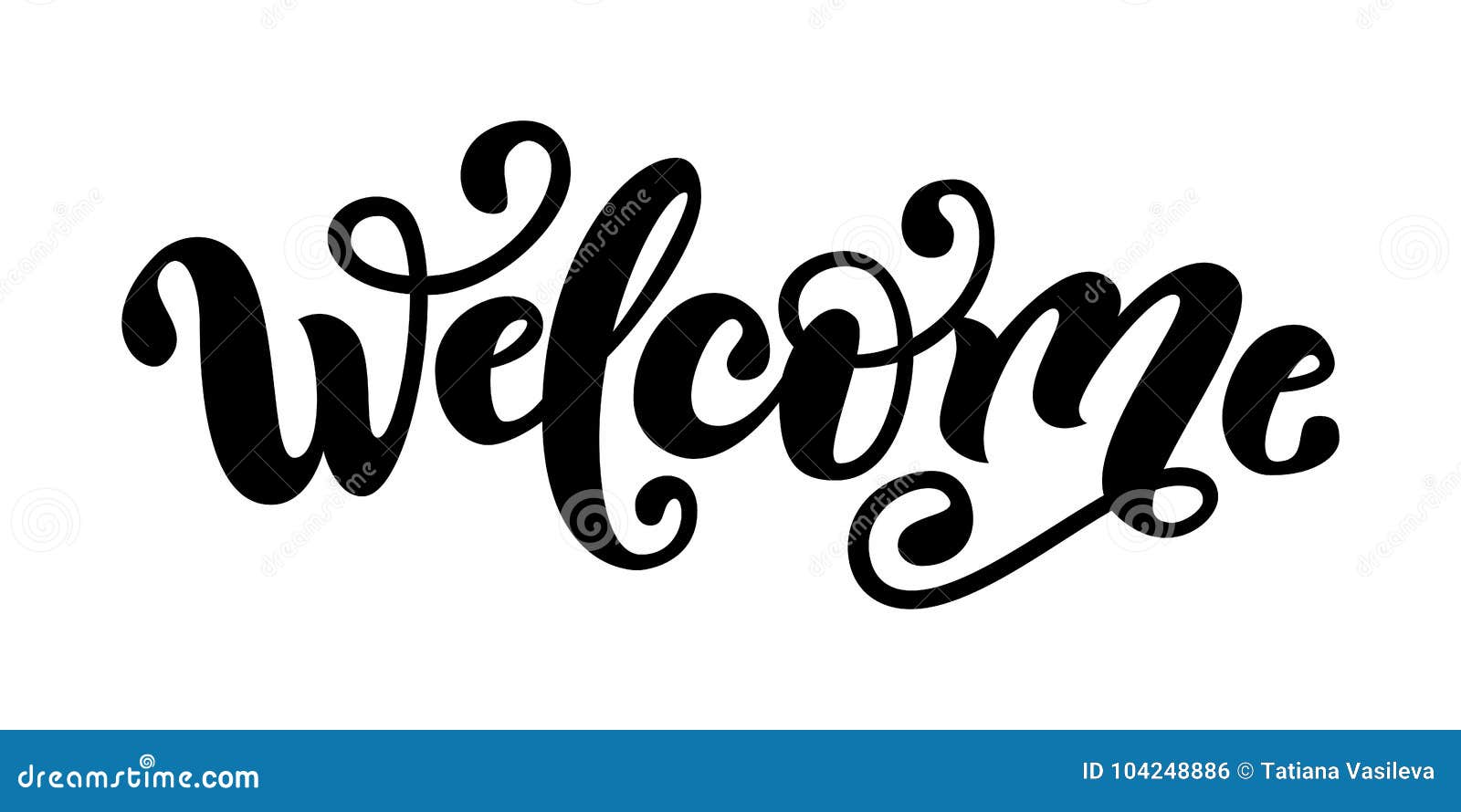 Download Welcome. Hand Lettering Word. Handwritten Modern Brush ...