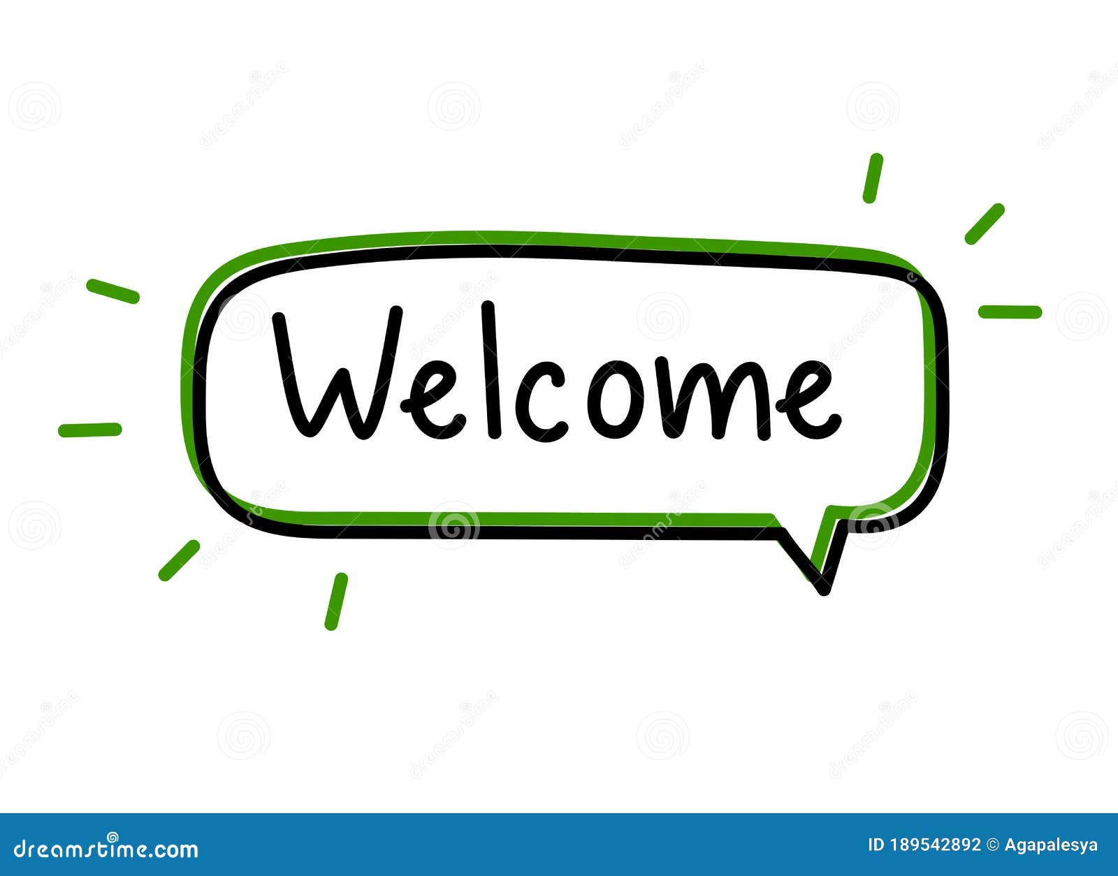 Welcome Inscription. Handwritten Lettering Illustration. Black Vector