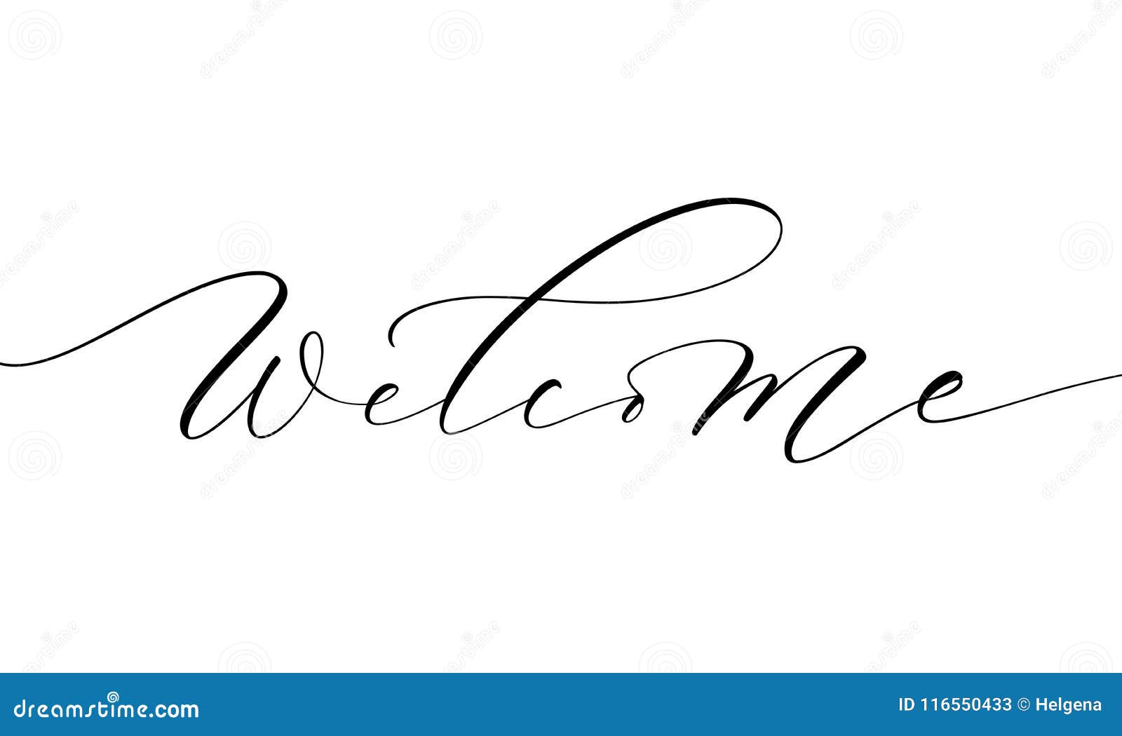 Welcome Lettering stock vector. Illustration of hand - 116550433