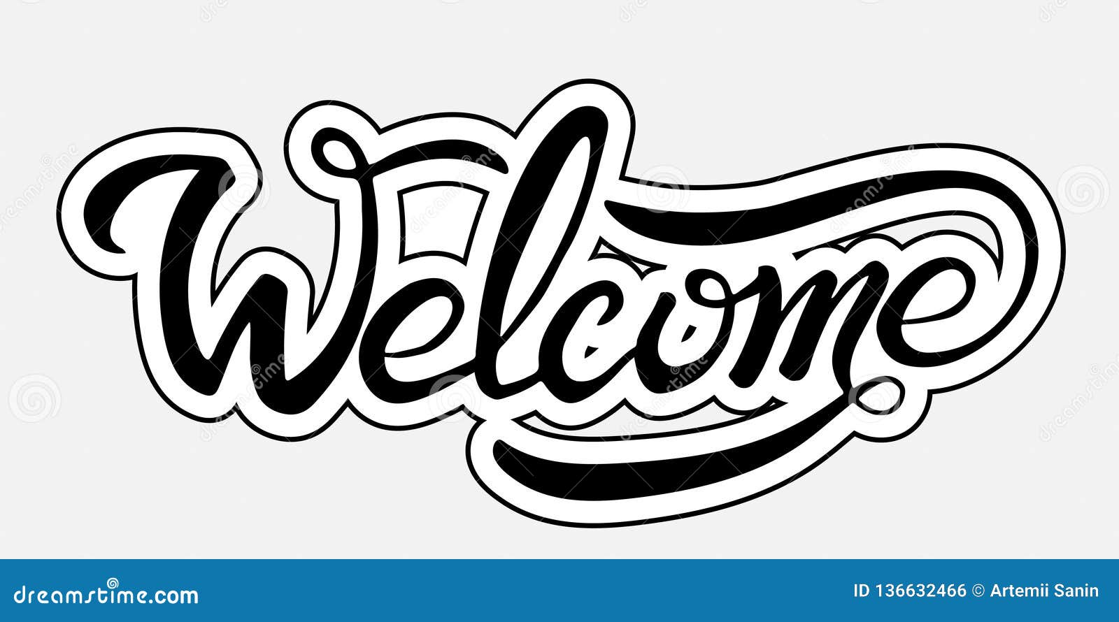 Welcome Lettering Text. Modern Calligraphy Style Illustration Stock