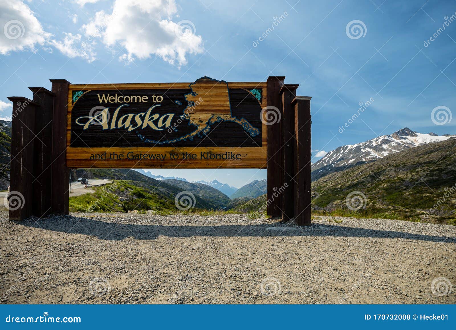 Sign of Alaska at the Border of Canada Stock Photo Image of