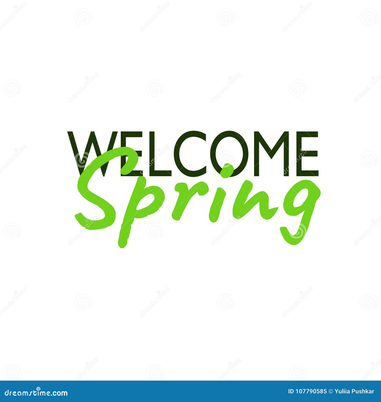 Download Welcome Spring Inscription. Vector Lettering Card Stock ...
