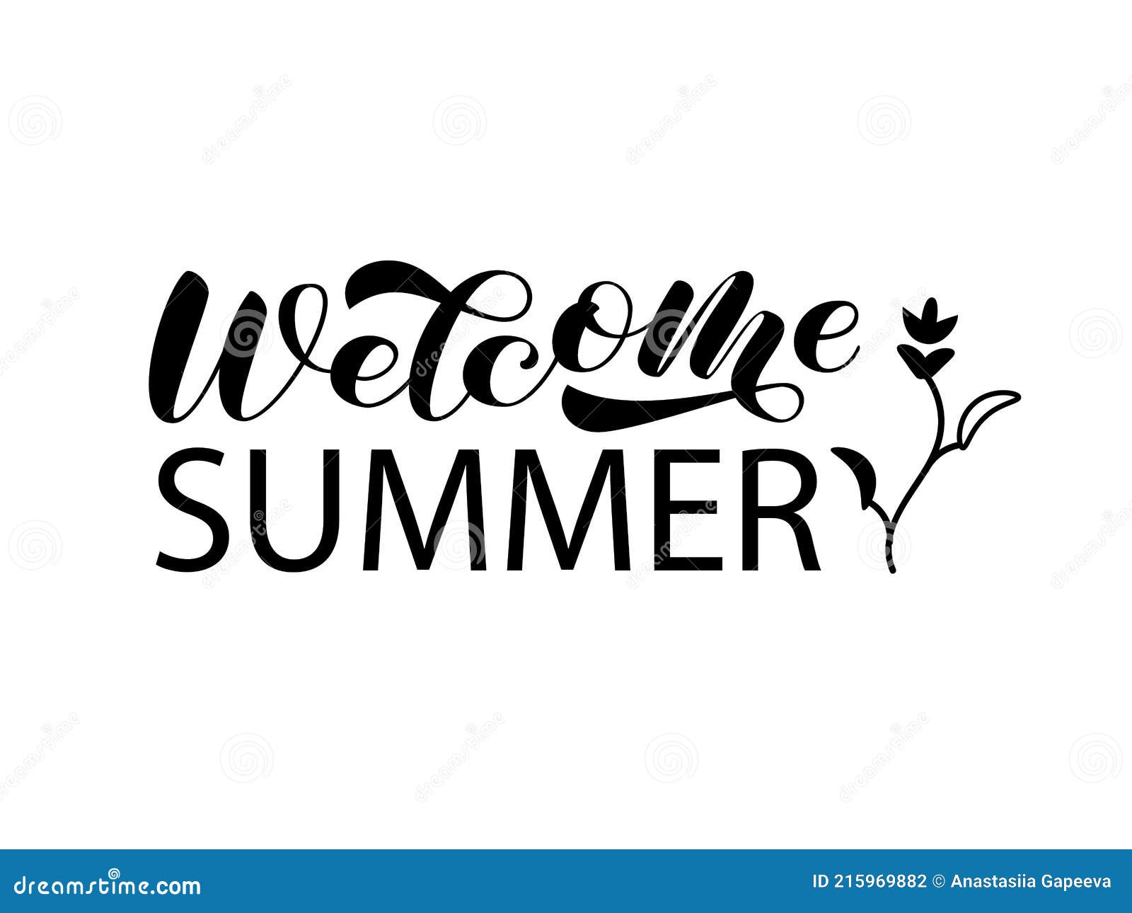 Welcome Summer Lettering. Vector Stock Illustration for Poster Stock ...