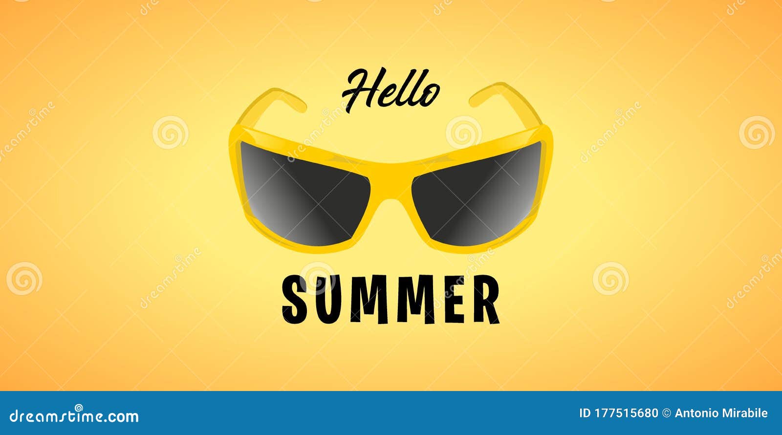 welcome summer. sunglasses om yellow