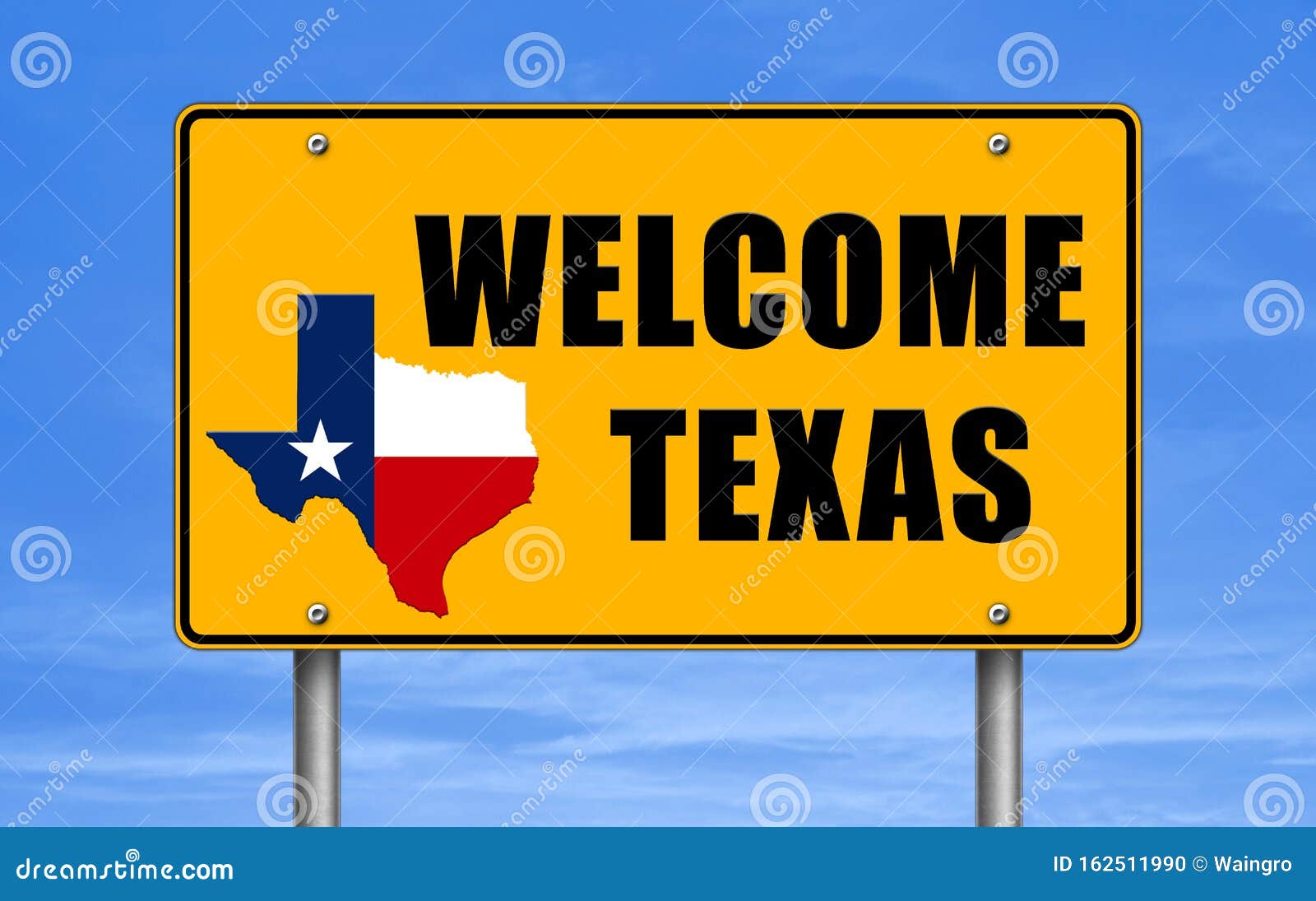 Welcome Texas Road Sign Message Stock Illustration Illustration Of