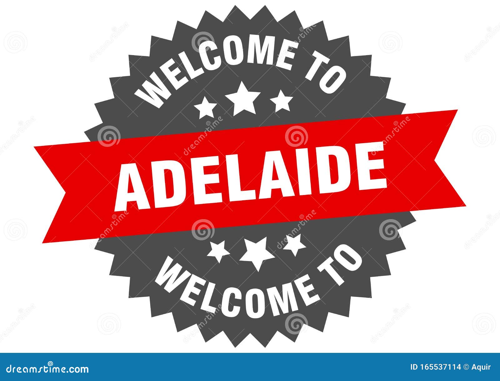 To Adelaide. To Adelaide Isolated Sticker Stock Vector