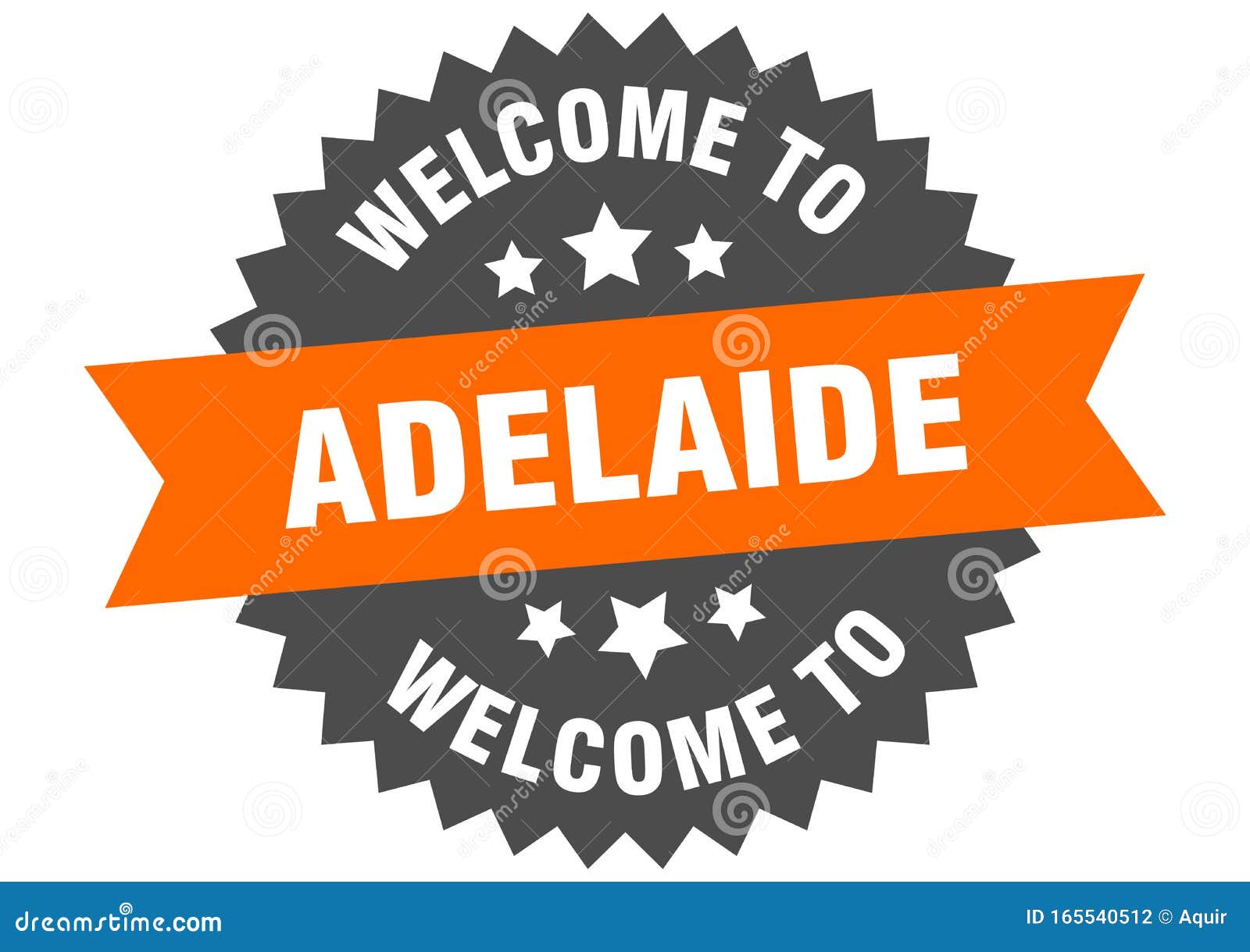 To Adelaide. To Adelaide Isolated Sticker Stock Vector