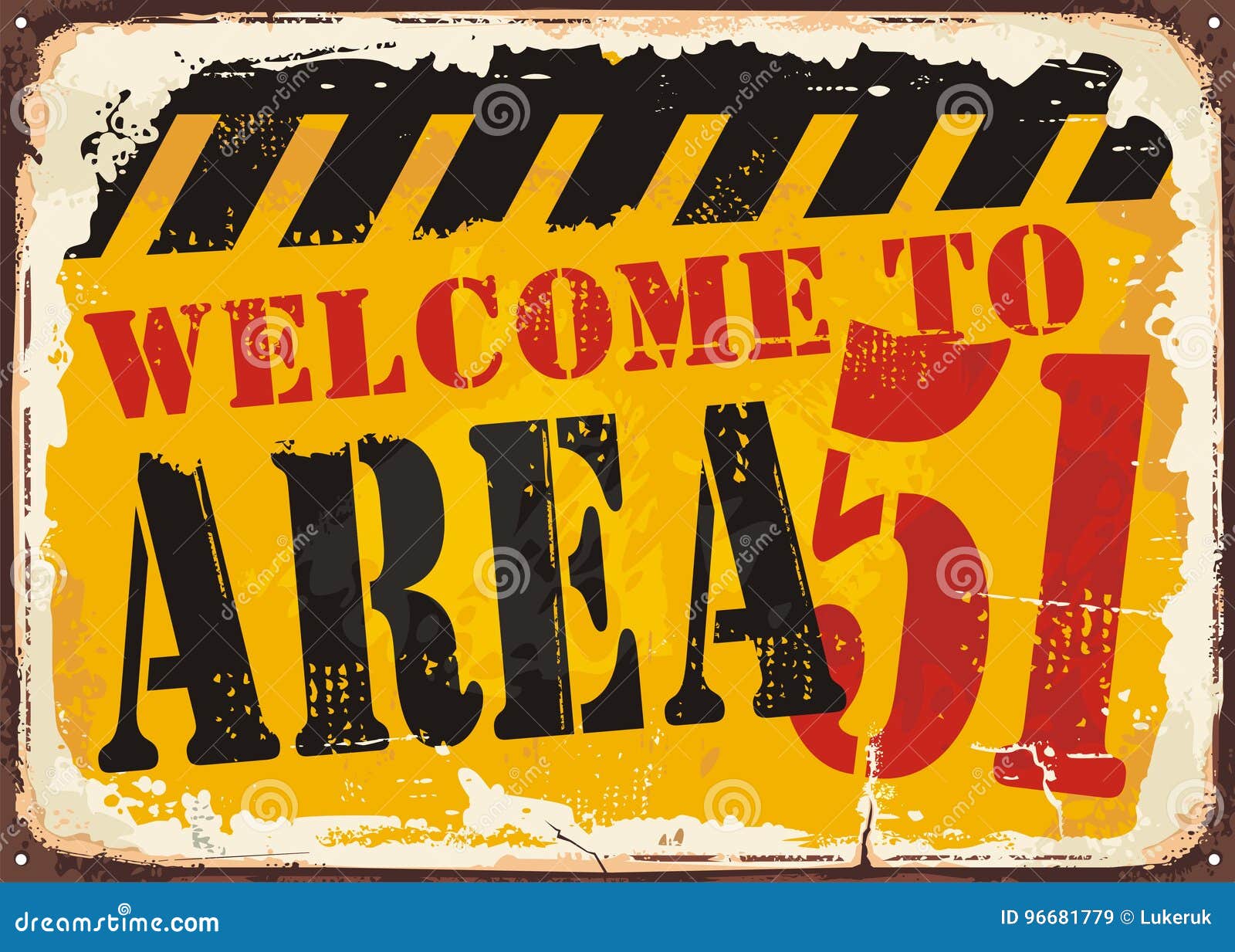 welcome to area 51 retro road sign