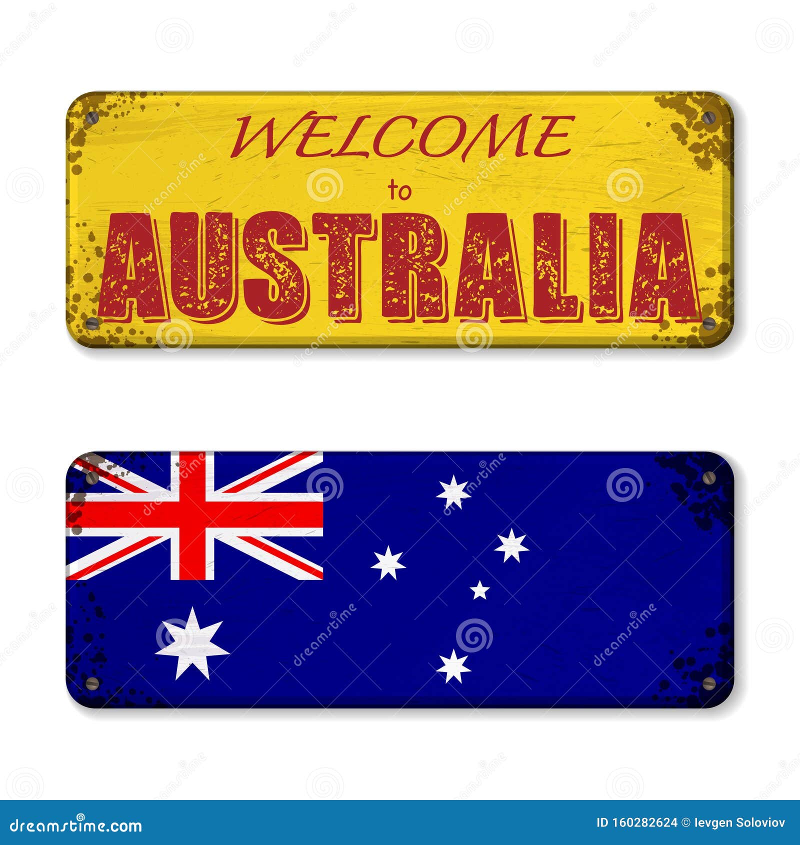 To Australia Nameplate Stock Vector Illustration of frame