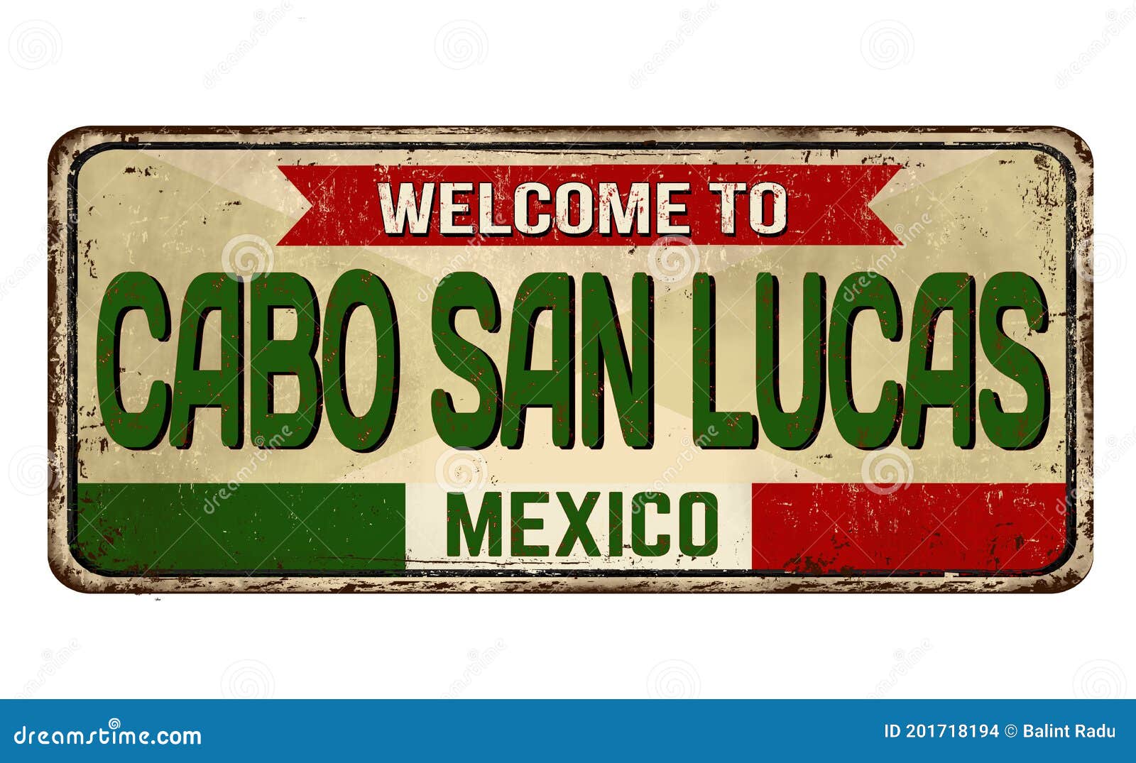 welcome to cabo san lucas vintage rusty metal sign