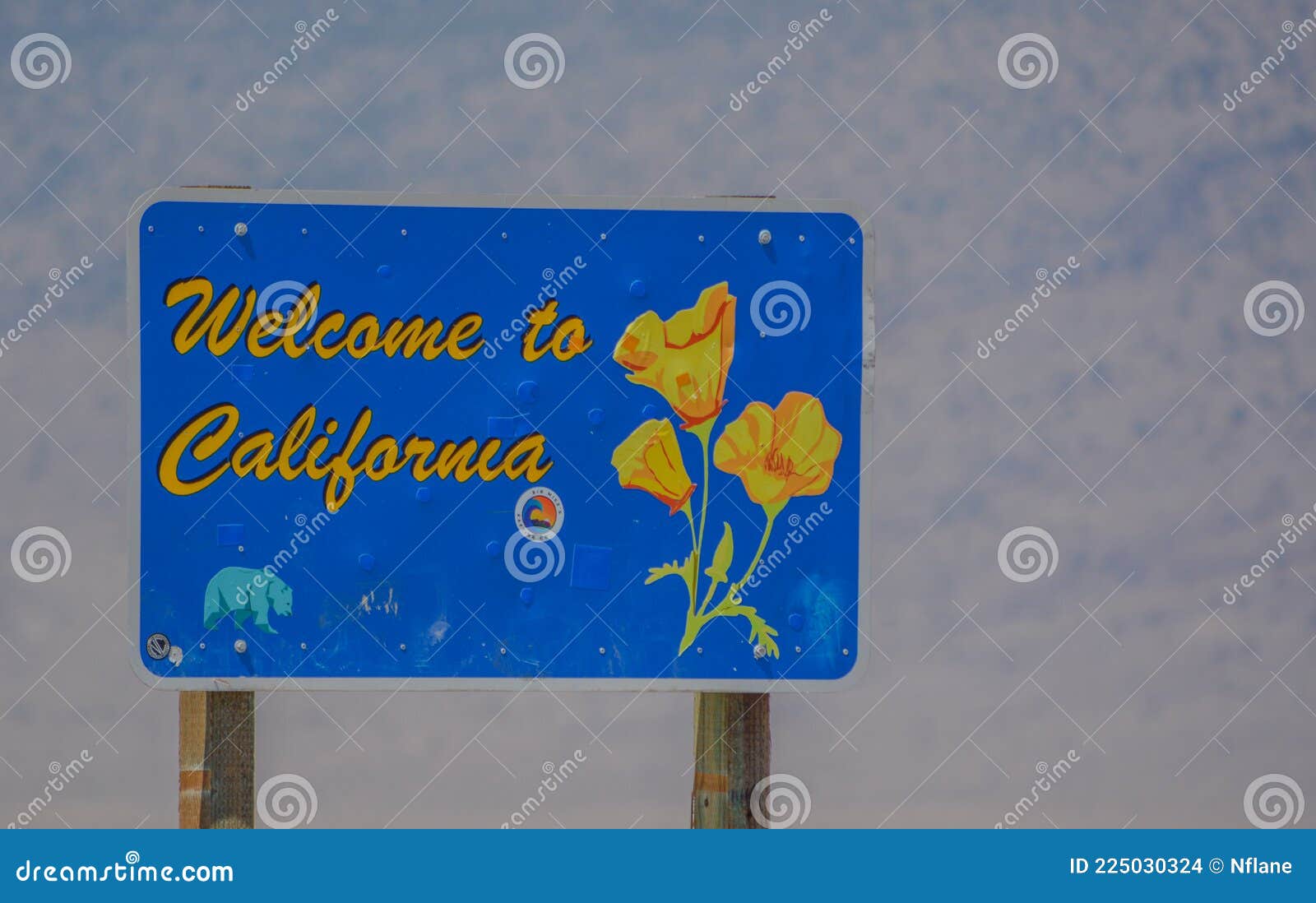 To California Border Sign Editorial Stock Image Image of