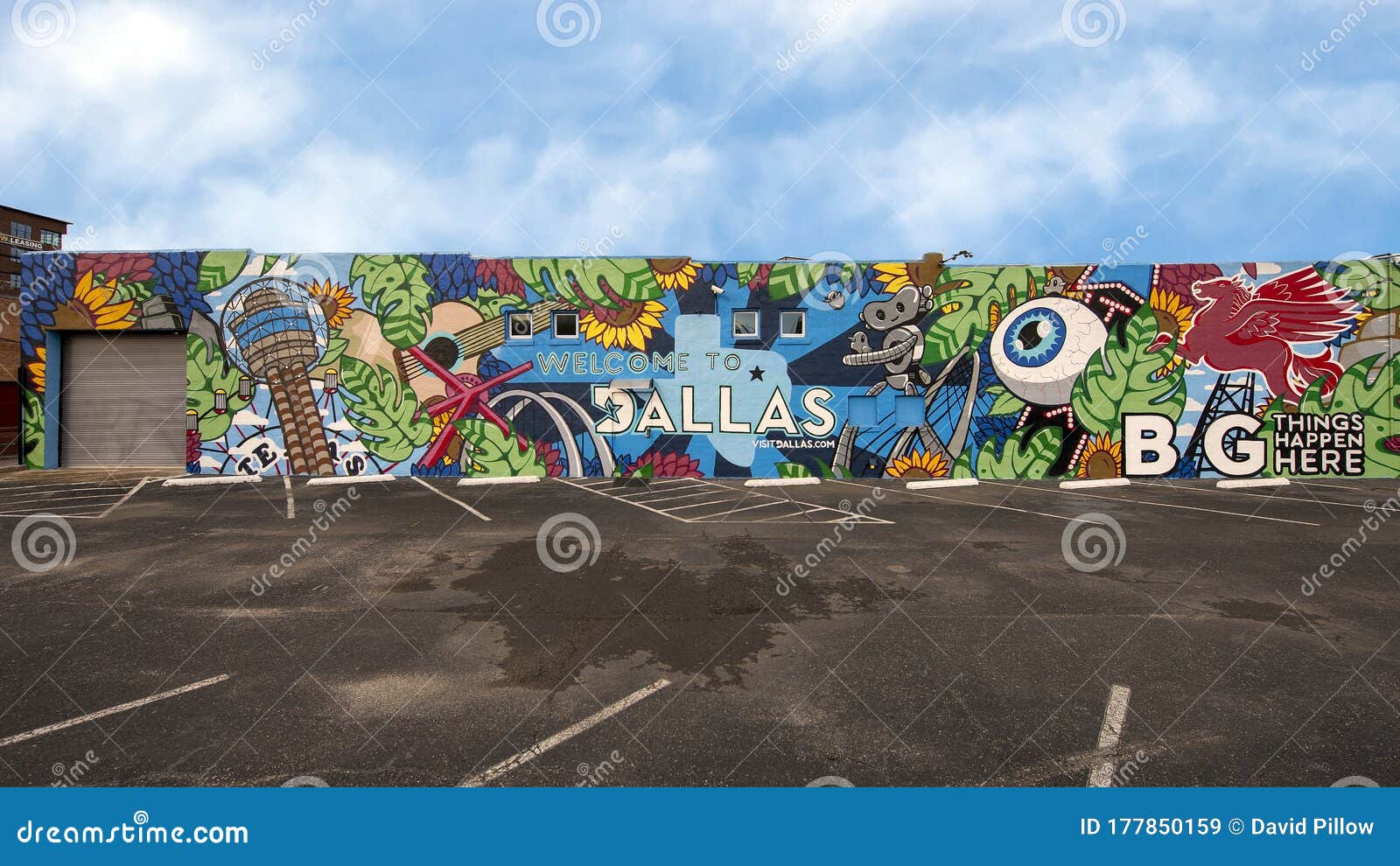 Bispo Mural Arts District Do Abacaxi, Dallas, Texas Foto Editorial