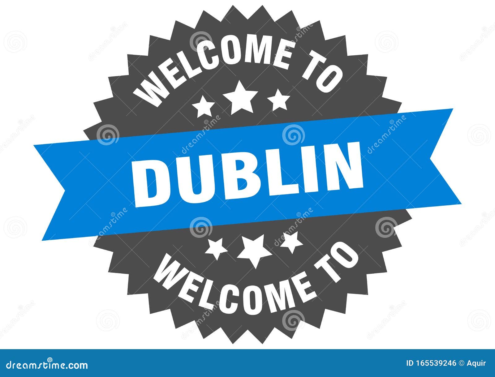To Dublin. To Dublin Isolated Sticker Stock Vector