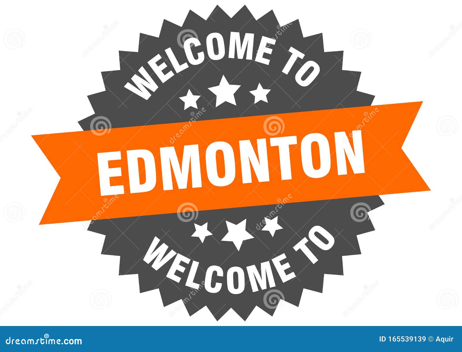 To Edmonton. To Edmonton Isolated Sticker Stock Vector