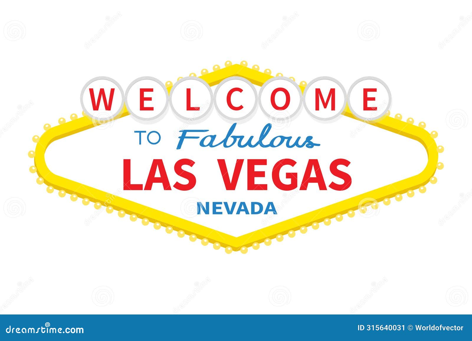 welcome to fabulous las vegas sign icon. nevada sight showplace. classic retro . template for greeting card, banner, sticker