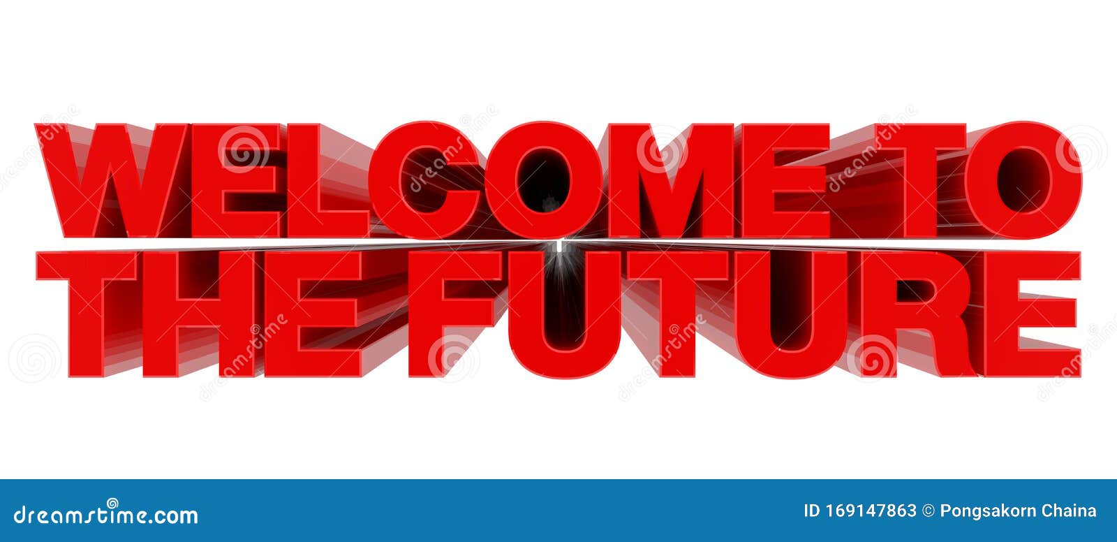 Welcome To The Future Word On White Background 3d Rendering Stock