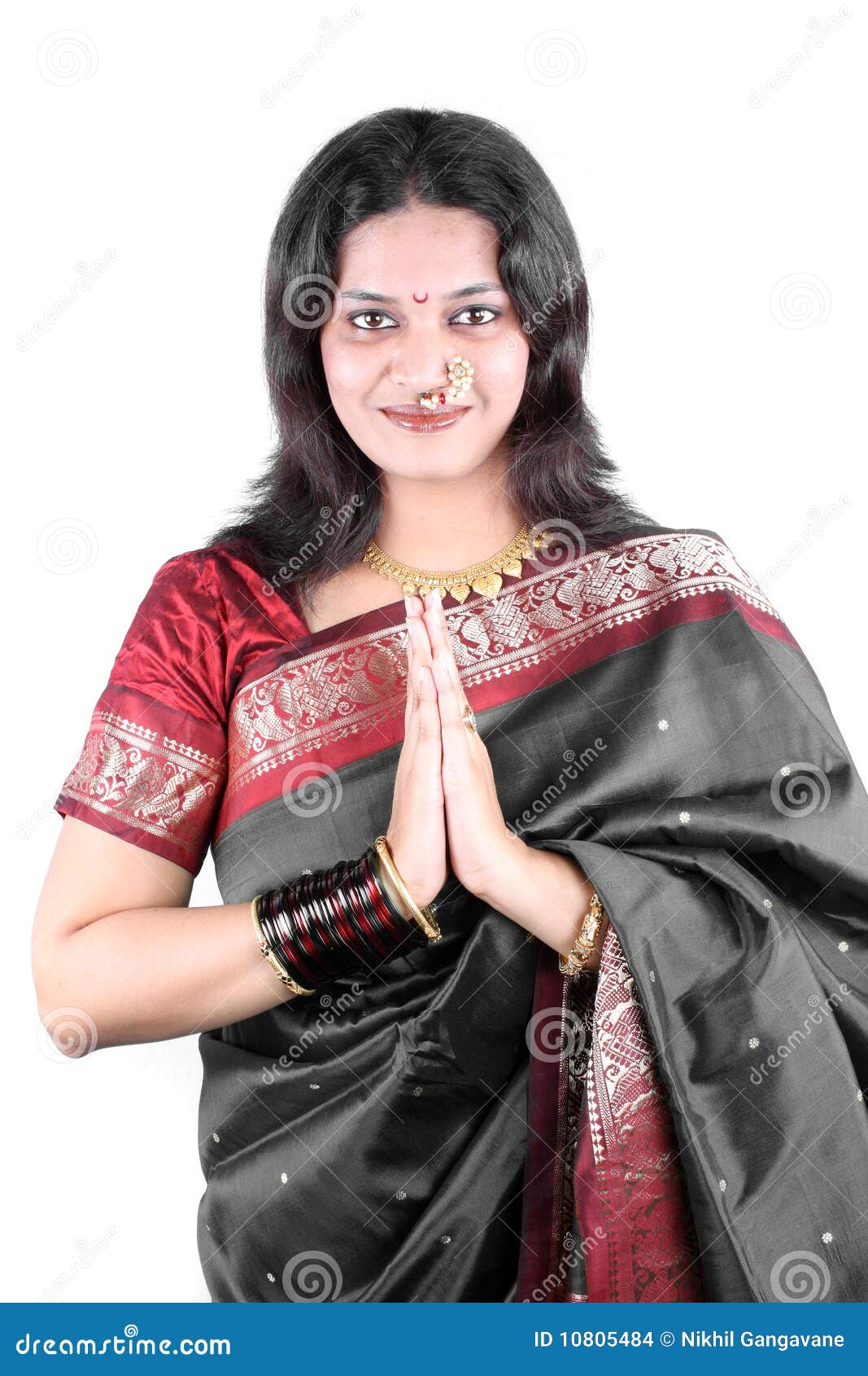 Ladies In Namaskar Posture Stock Photography 23808044