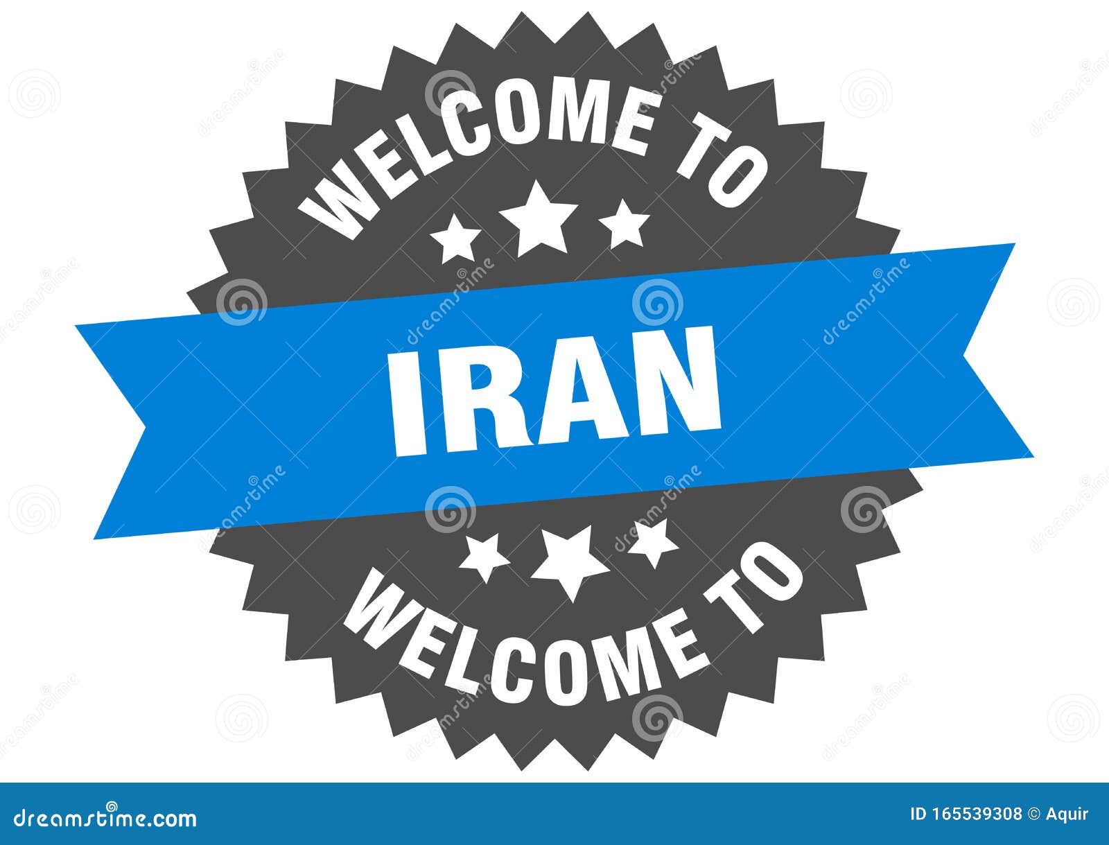 To Iran. To Iran Isolated Sticker Stock Vector