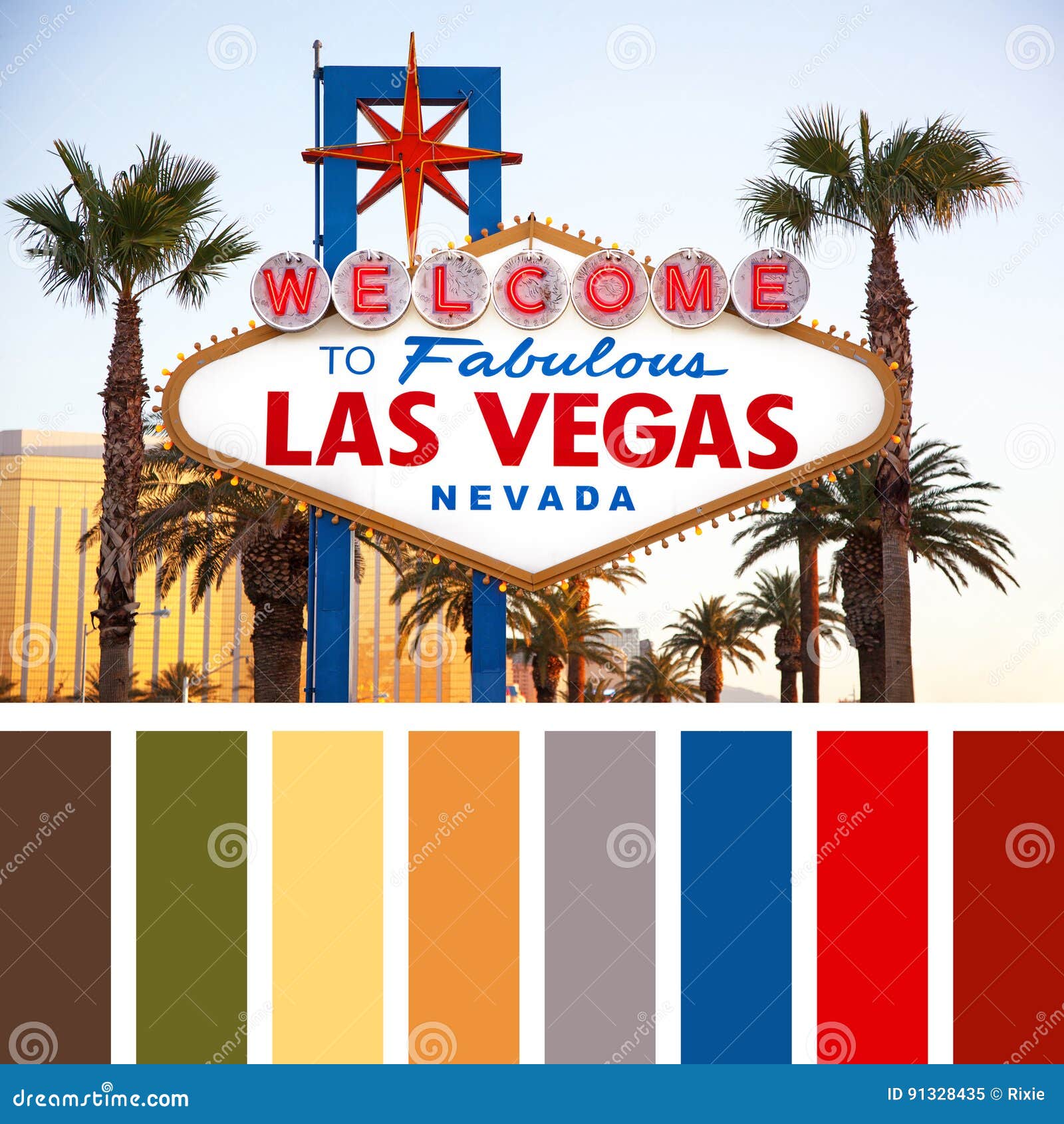 Welcome To Las Vegas Palette Stock Illustration - Illustration of