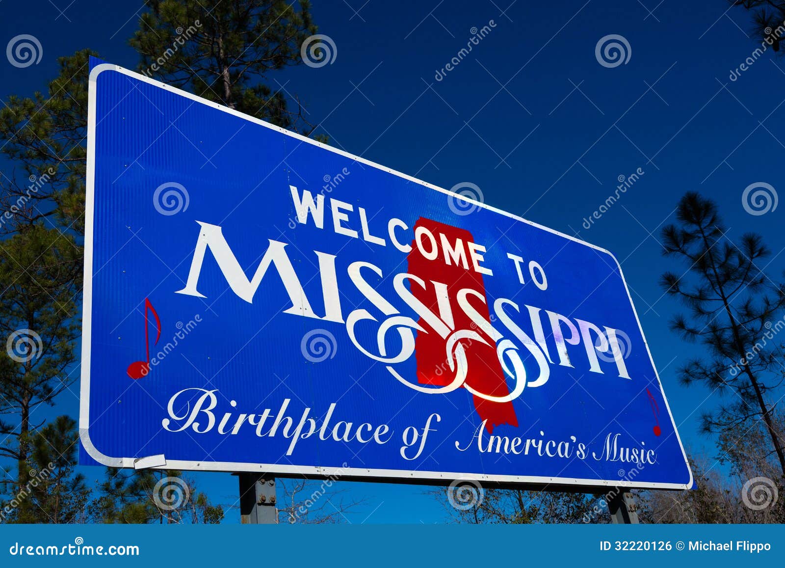 welcome to mississippi state road sign