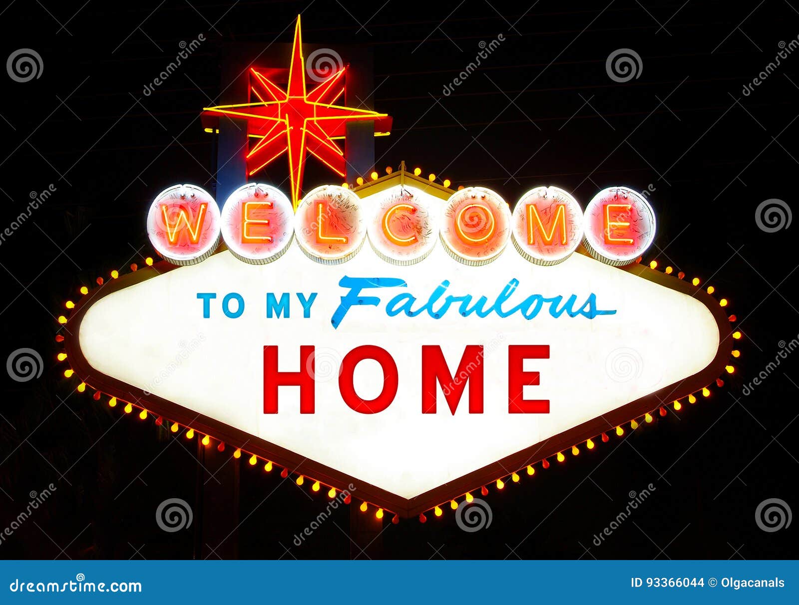 Welcome To My Fabulous House Like Las Vegas Sign Stock Photo - Image of reception, icon: 93366044