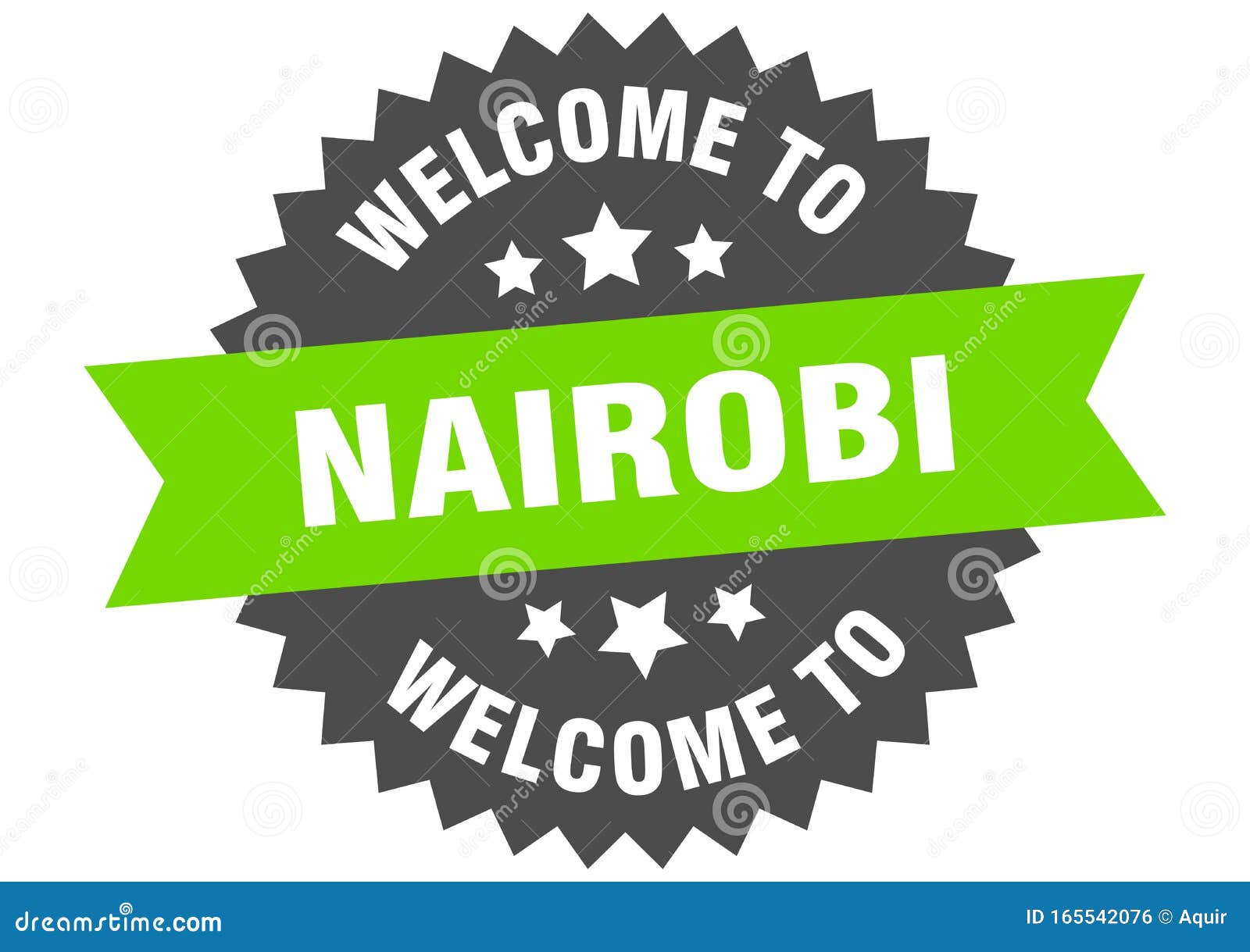 To Nairobi. To Nairobi Isolated Sticker Stock Vector