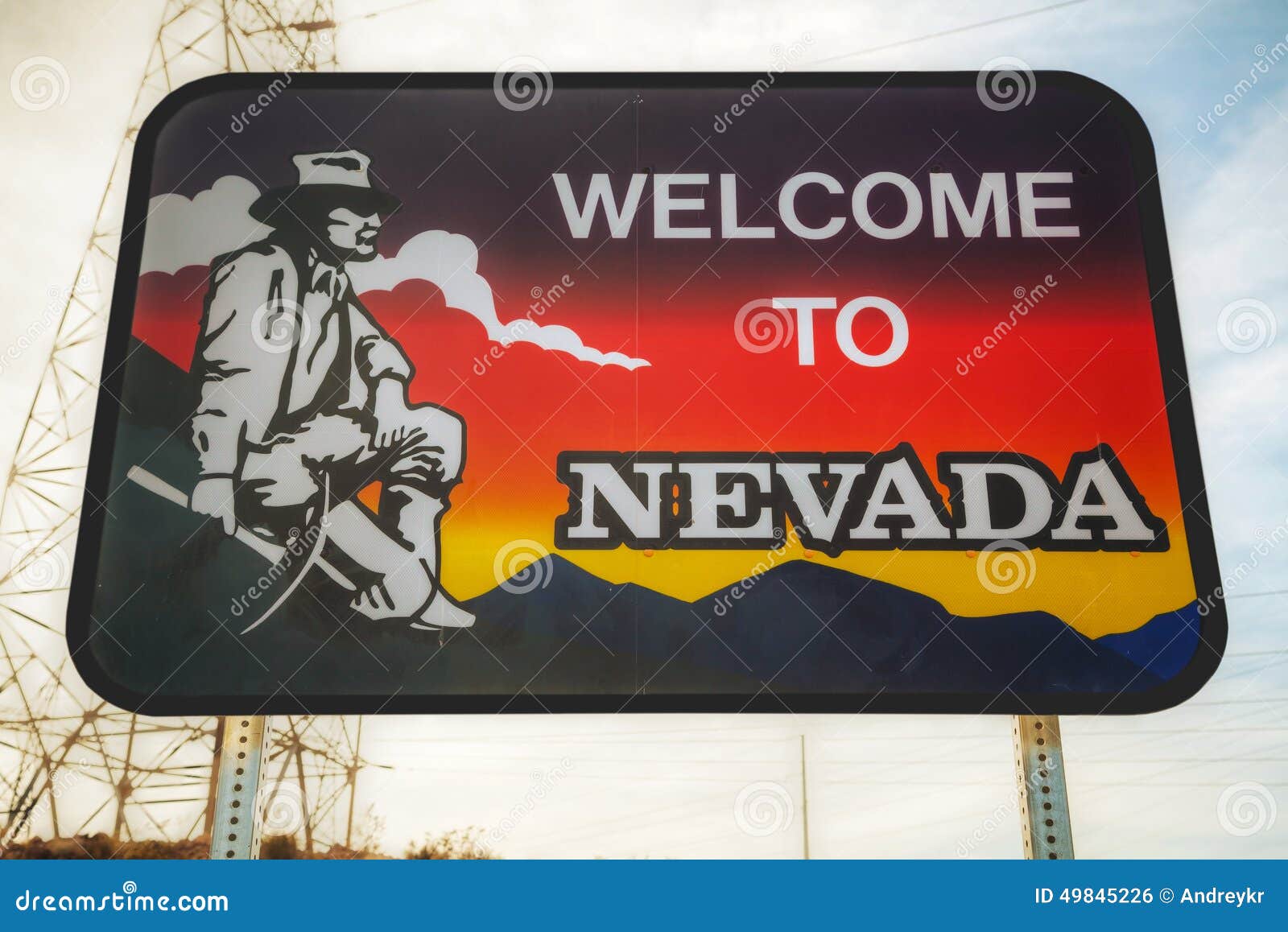 welcome to nevada road sign