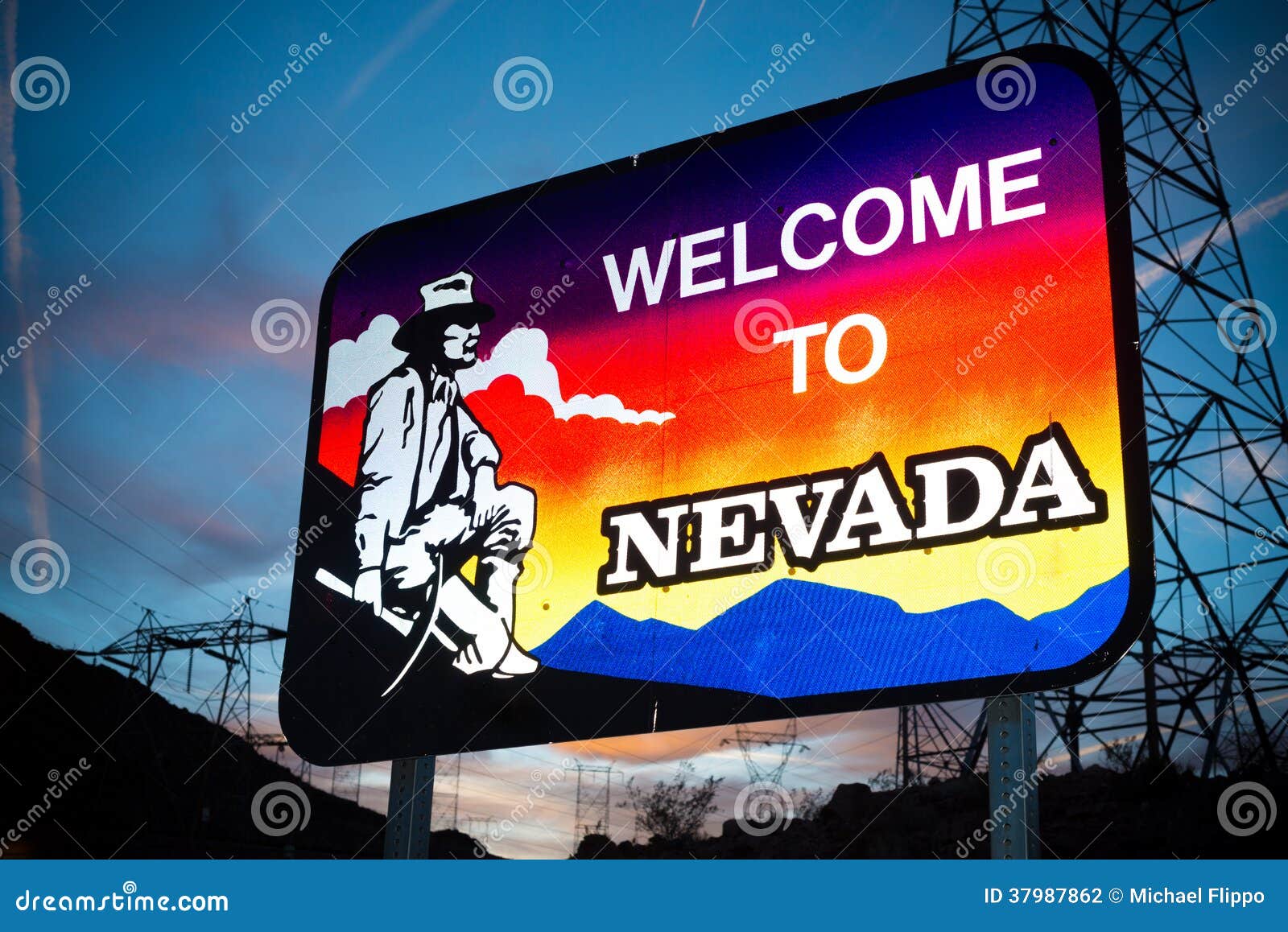 To Nevada State Border Sign Stock Photo Image of vacation