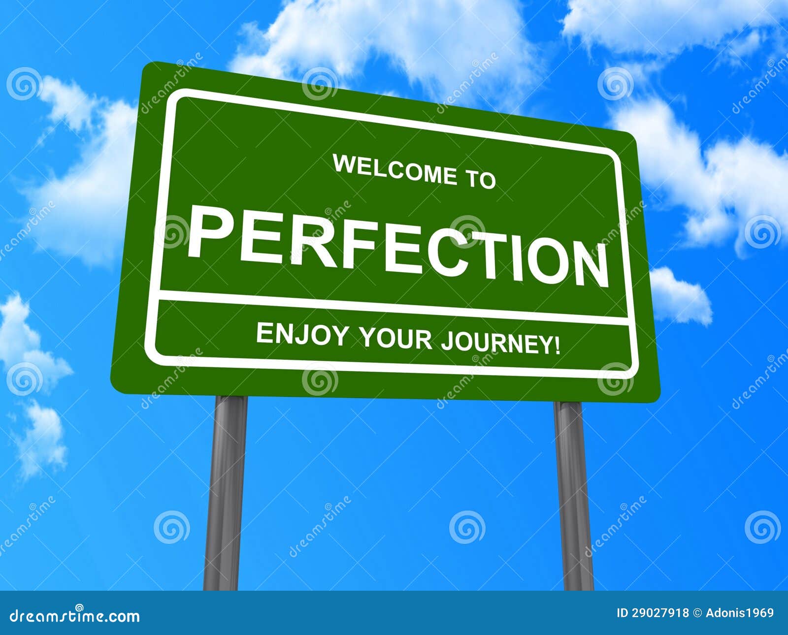 welcome to perfection sign