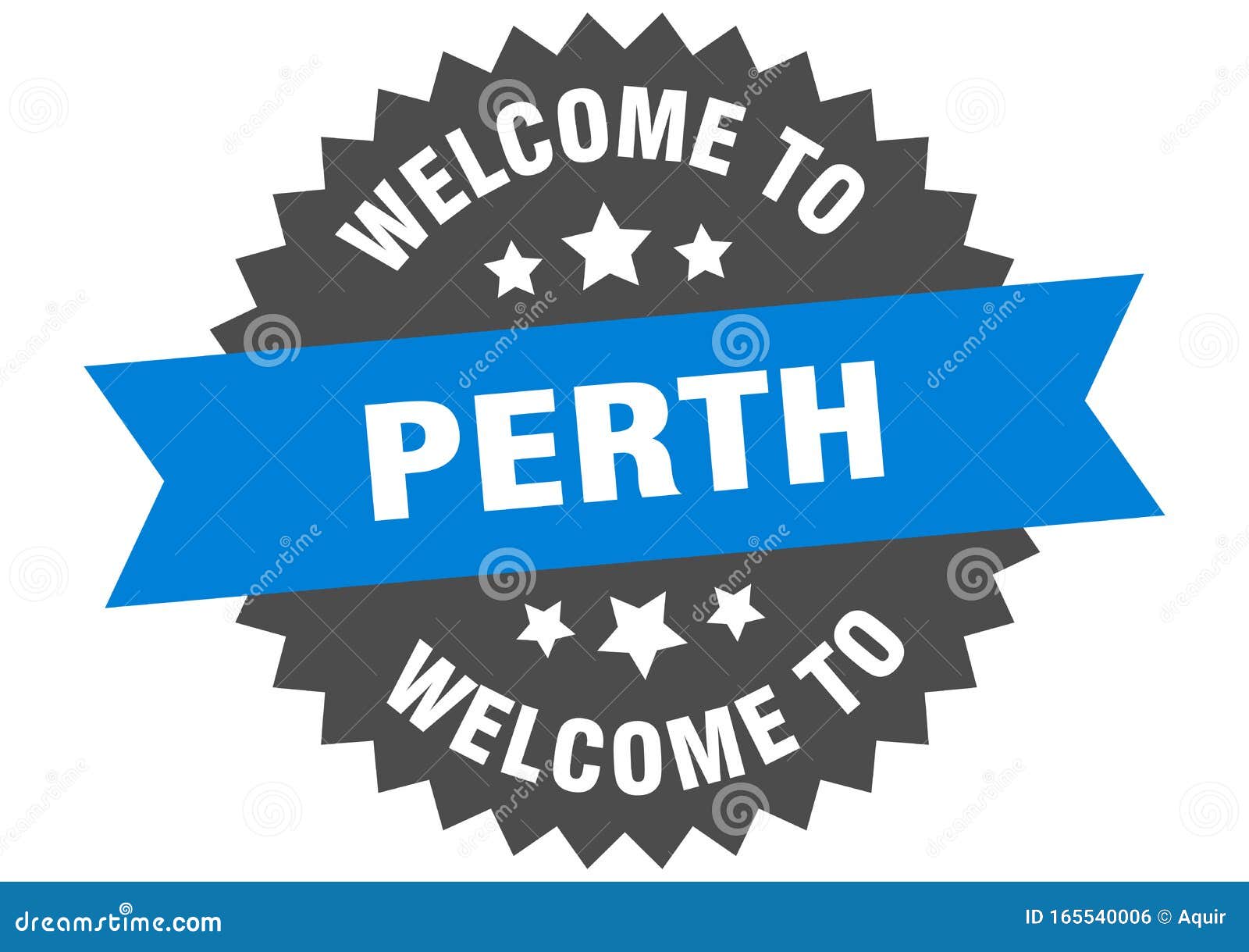 To Perth. To Perth Isolated Sticker Stock Vector