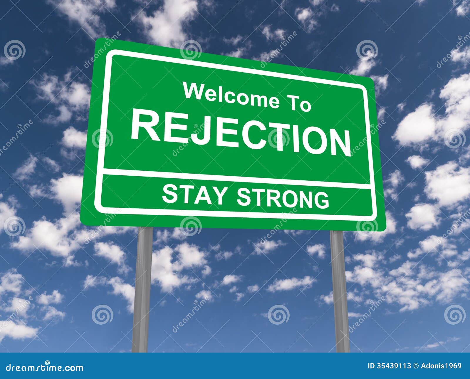 welcome to rejection sign