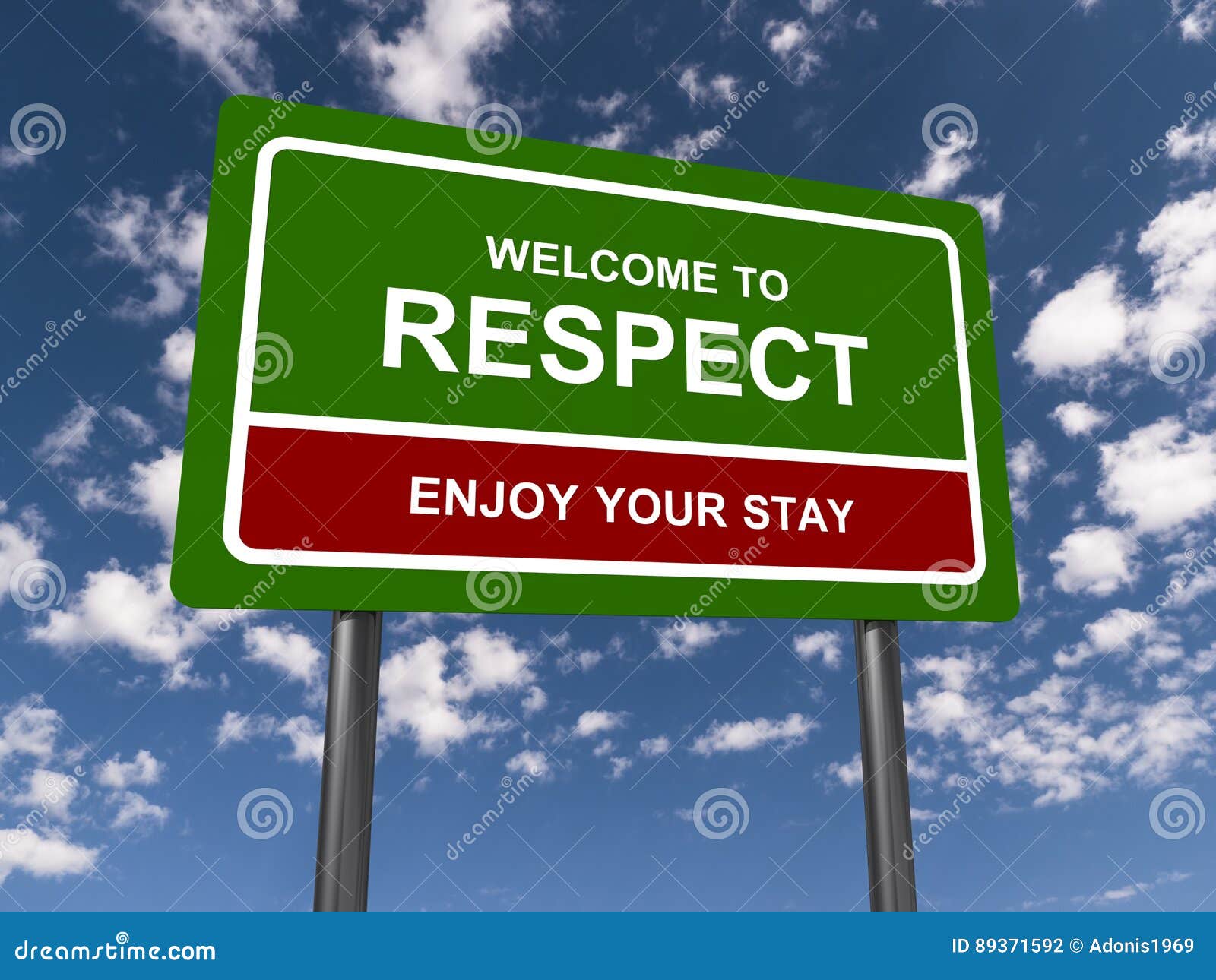 welcome to respect sign
