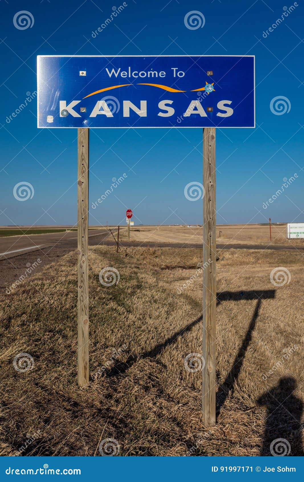 To the State of Kansas Roadsign Editorial Photo Image of